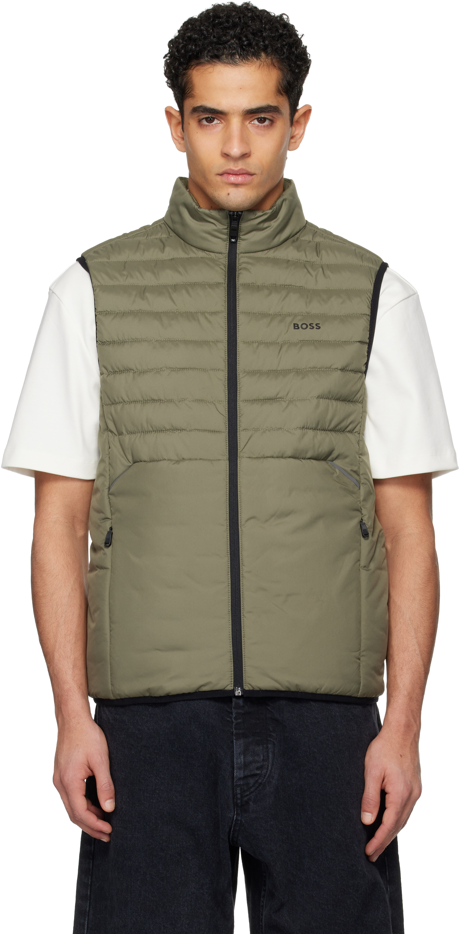 Khaki Water-Repellent Reflective Accents Vest