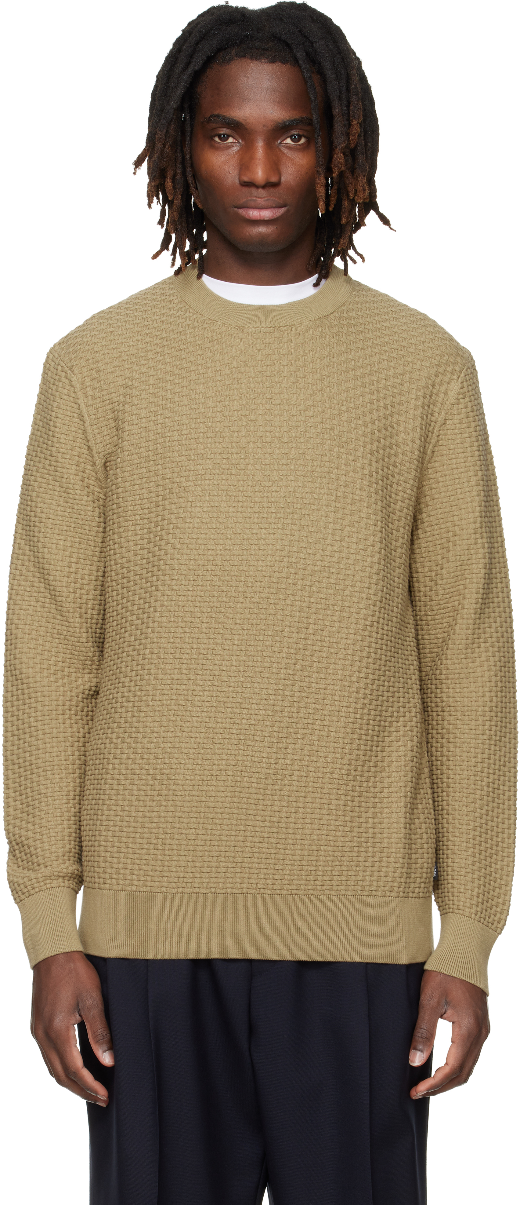 boss クルーネックセーター HUGO BOSS (ヒューゴボス) ウール スリムフィット クルーネック ニット