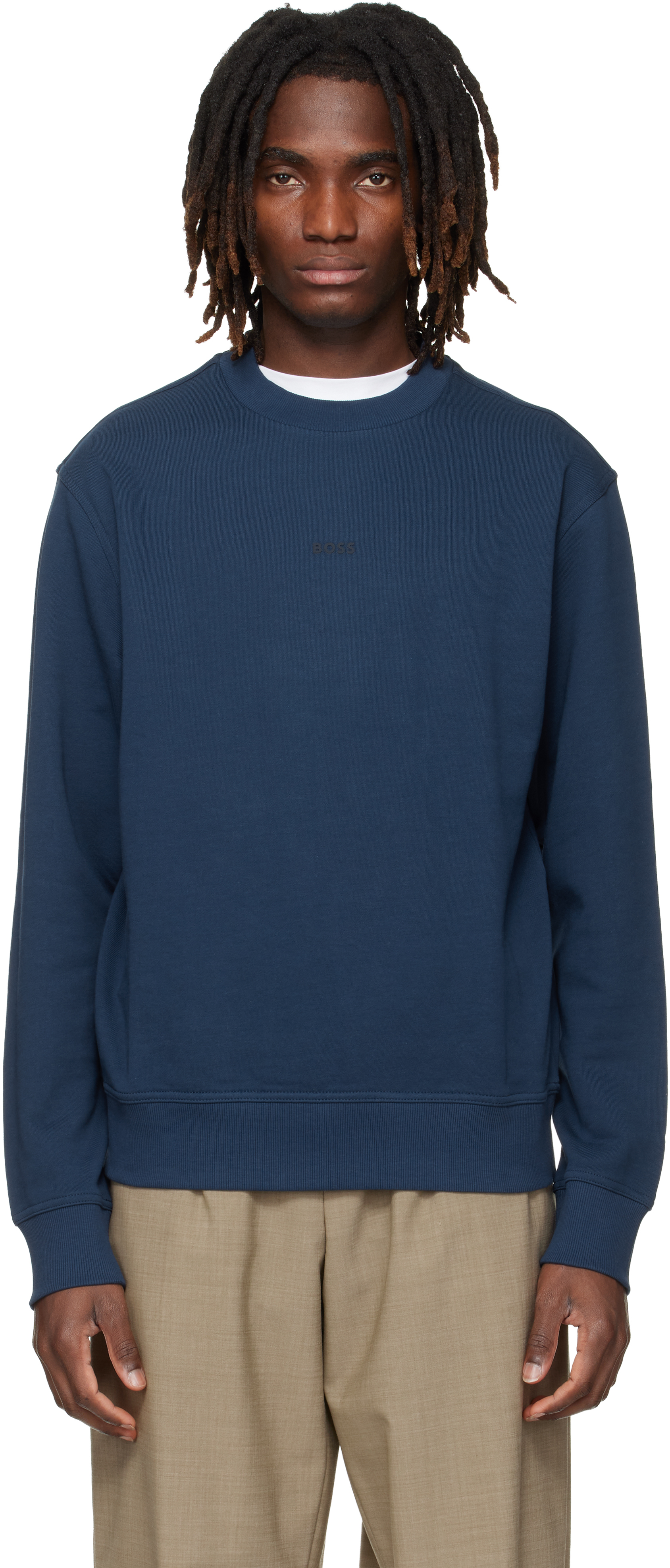 BOSSのネイビー Chest Logo スウェットシャツがセール中