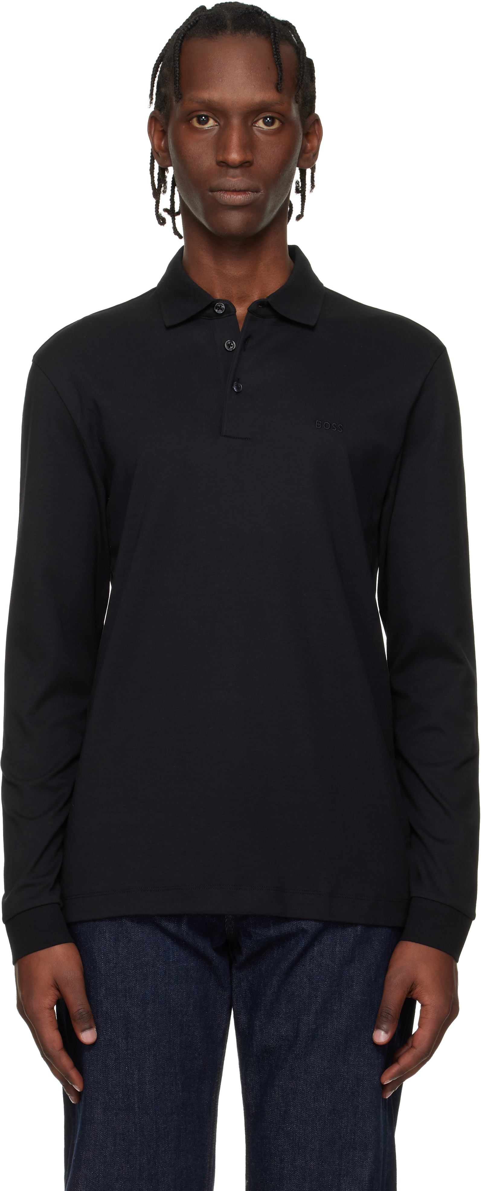 Black Regular Fit Interlock-Cotton Polo
