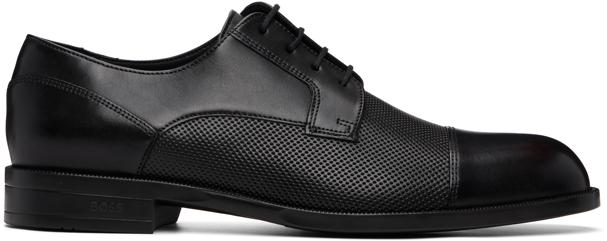 BOSS Black Cap-Toe Leather Derbys