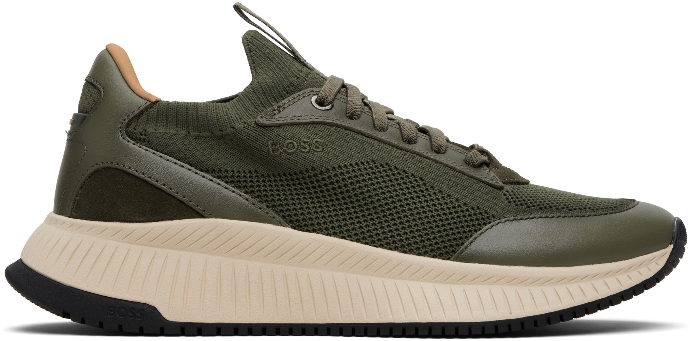 BOSSのカーキ TTNM EVO Knitted Upper スニーカーがセール中