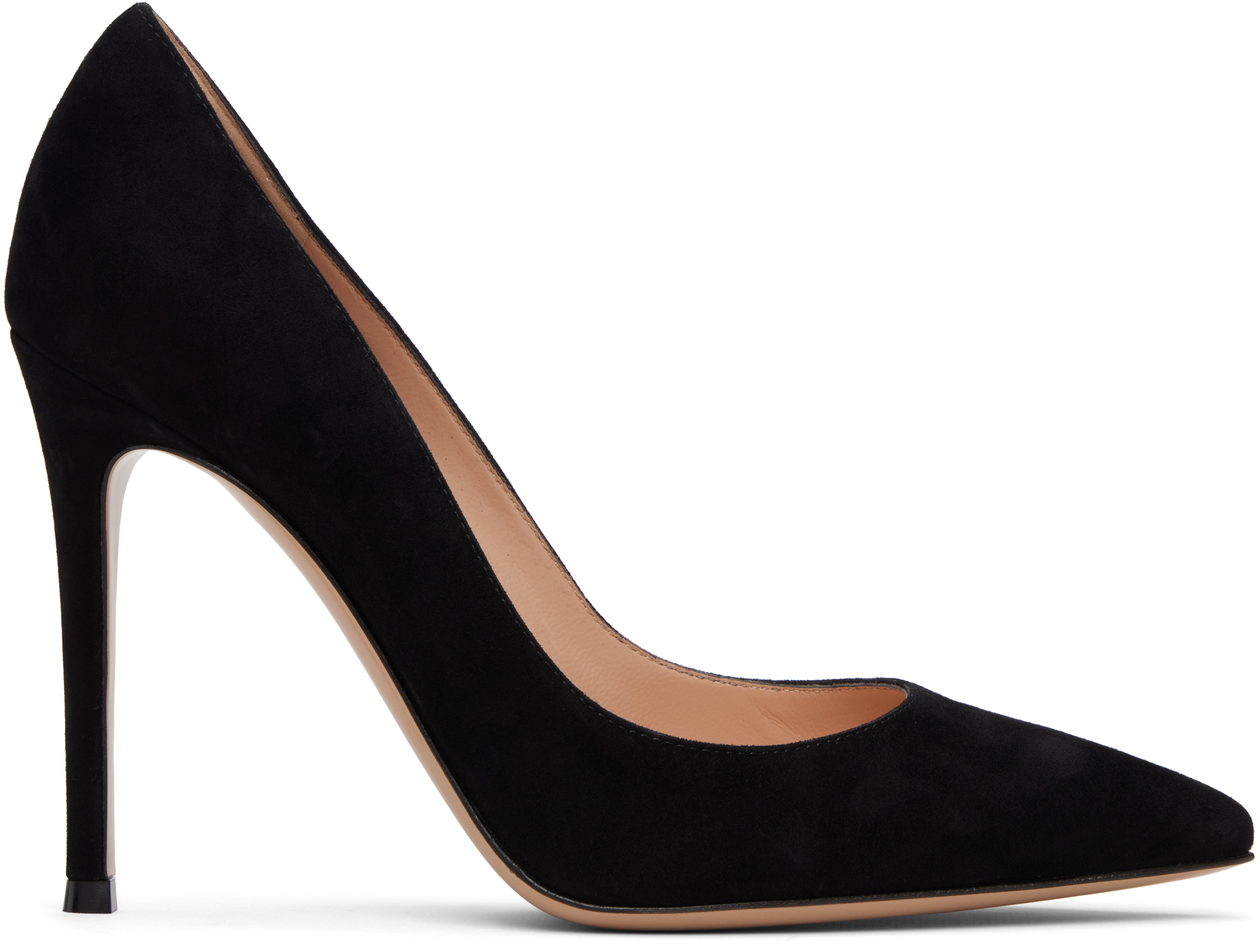 ⭐︎⭐︎Gianvito Rossi ブラックオープントゥヒール Gianvito Rossi: ブラック Gianvito 105 ヒール | SSENSE 日本