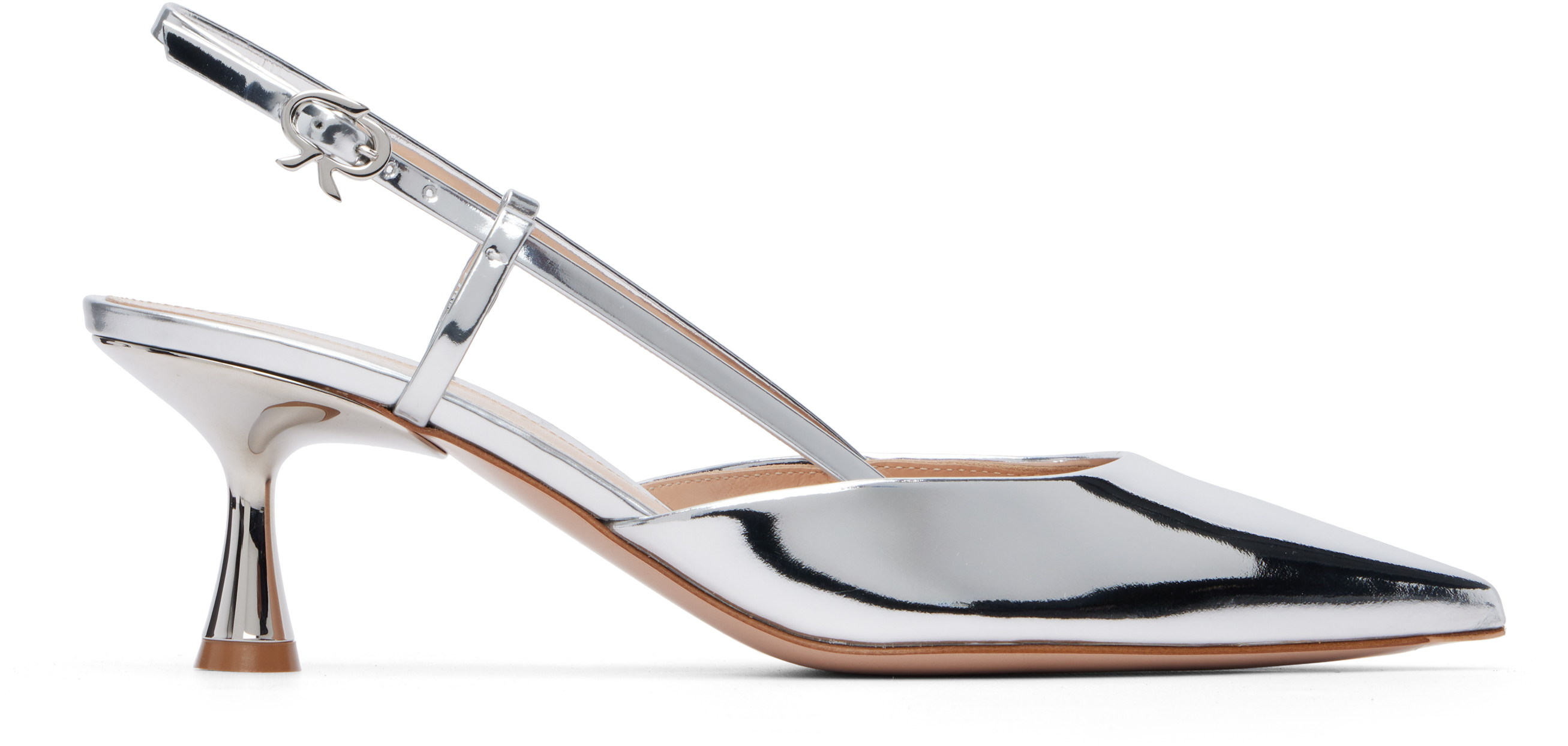 Gianvito Rossi Silver Ascent 55 Heels