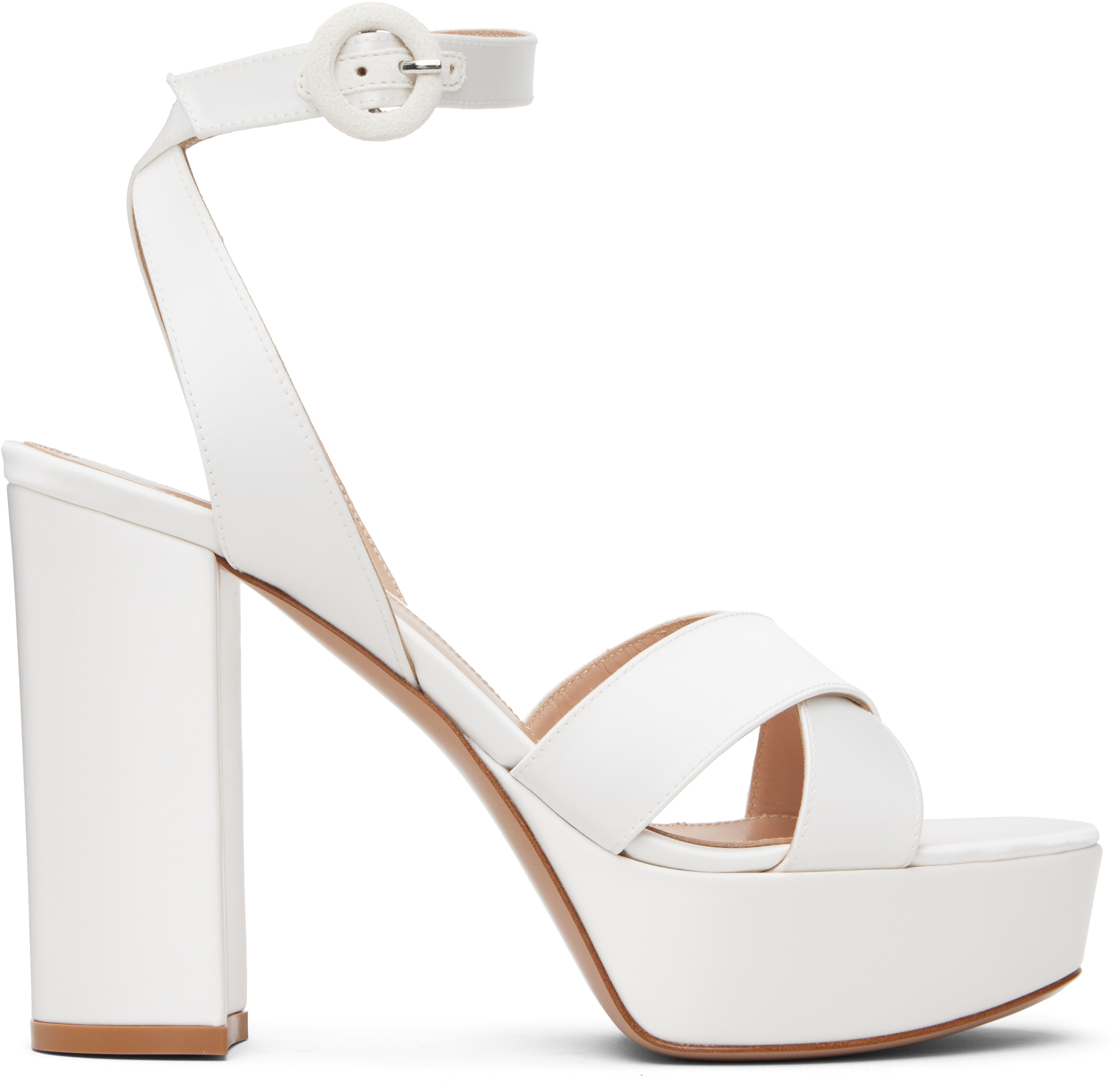 Gianvito Rossi White Sabrina Heeled Sandals