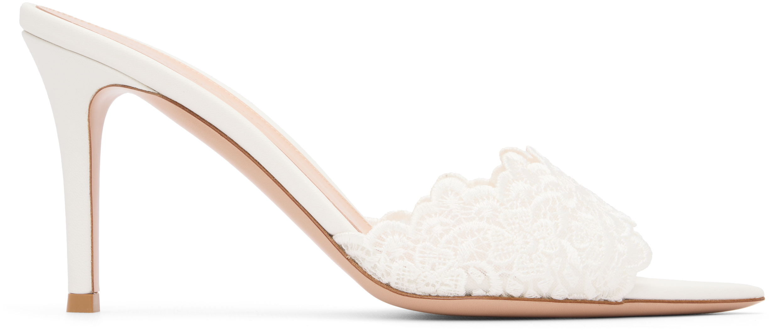 Gianvito Rossiのホワイト Yvonne ミュール ヒールサンダルがセール中