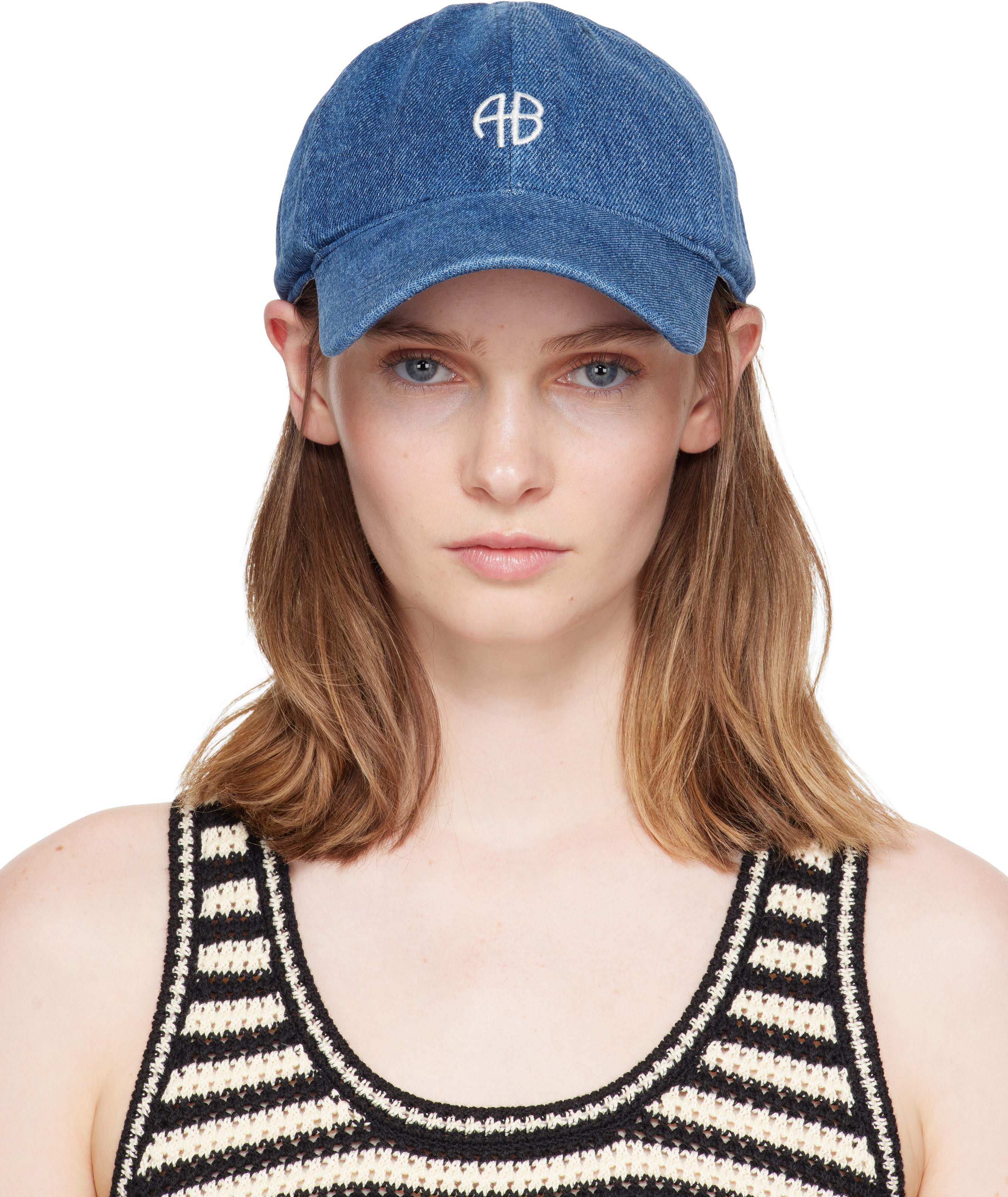 ANINE BING: Blue Jeremy Baseball Cap | SSENSE