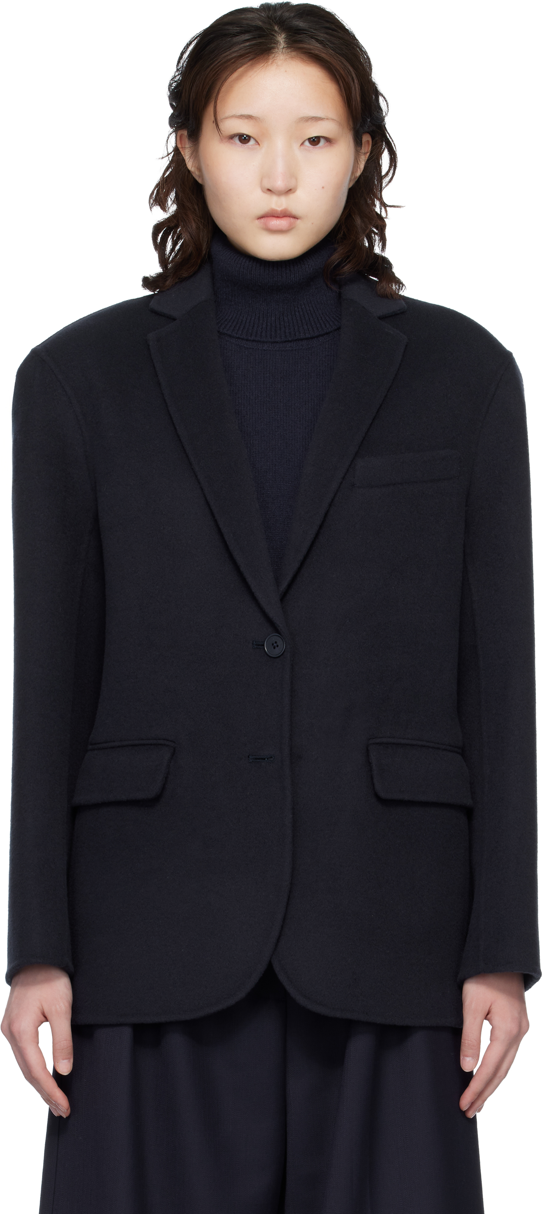 ANINE BING Navy Quinn Blazer
