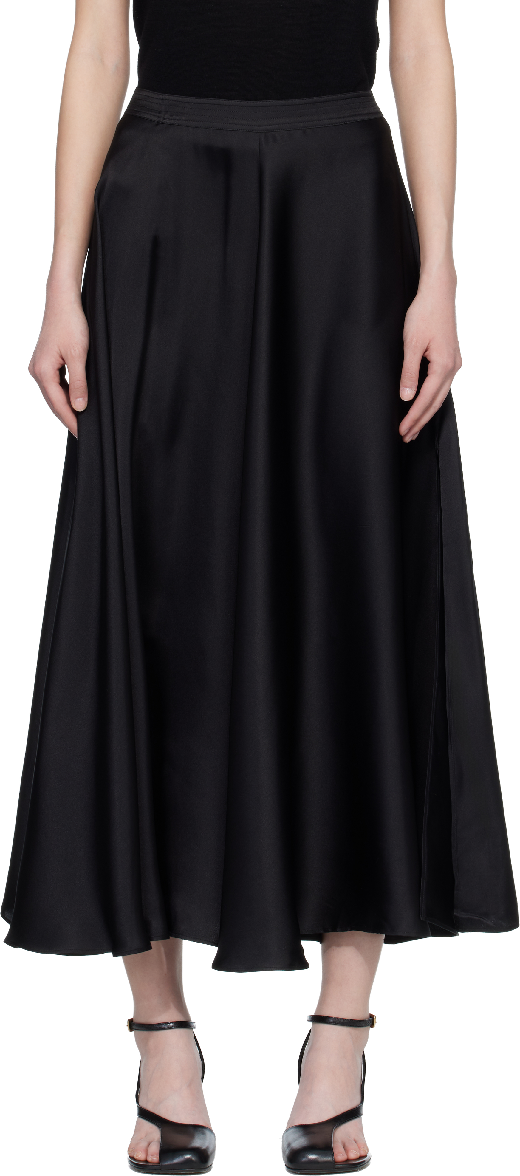 ANINE BING Black Christina Midi Skirt