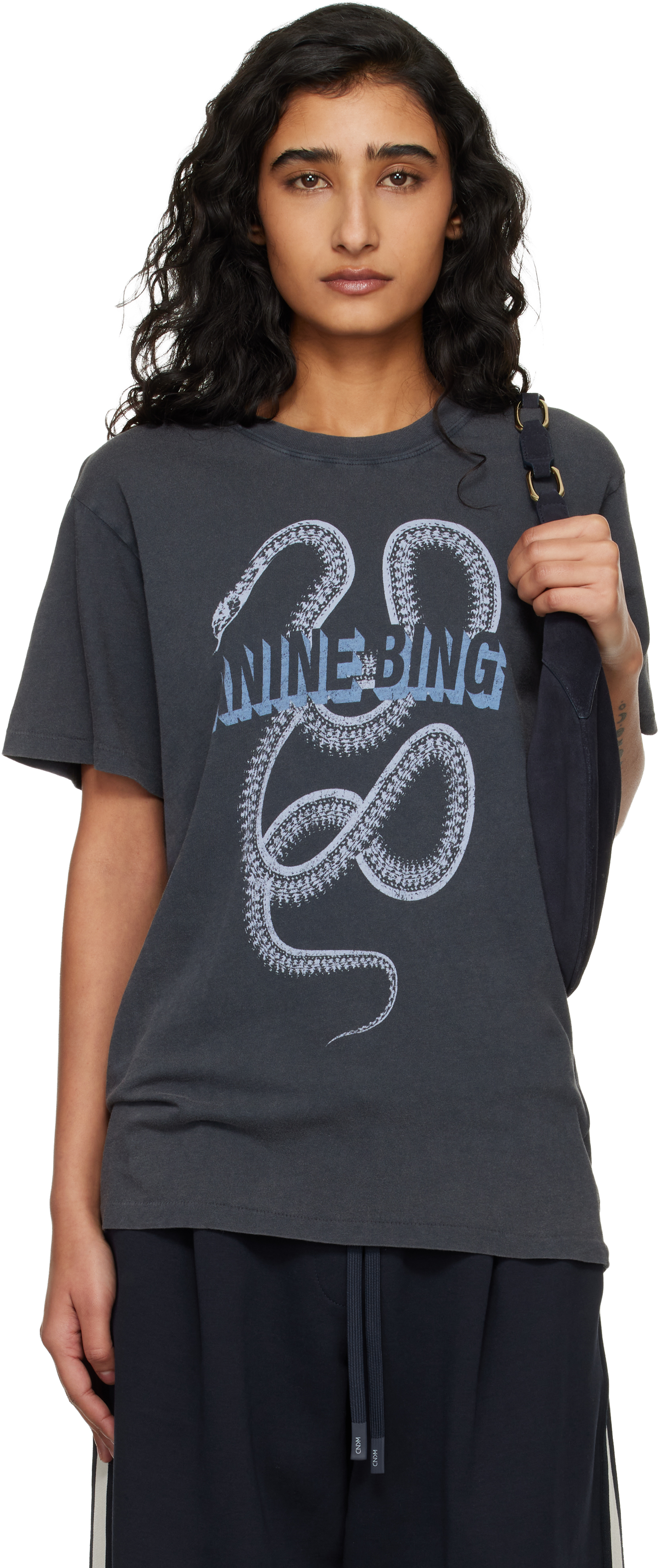Black Lili Snake T-shirt by ANINE BING on Sale Black Lili Snake T-shirt by ANINE BING on Sale