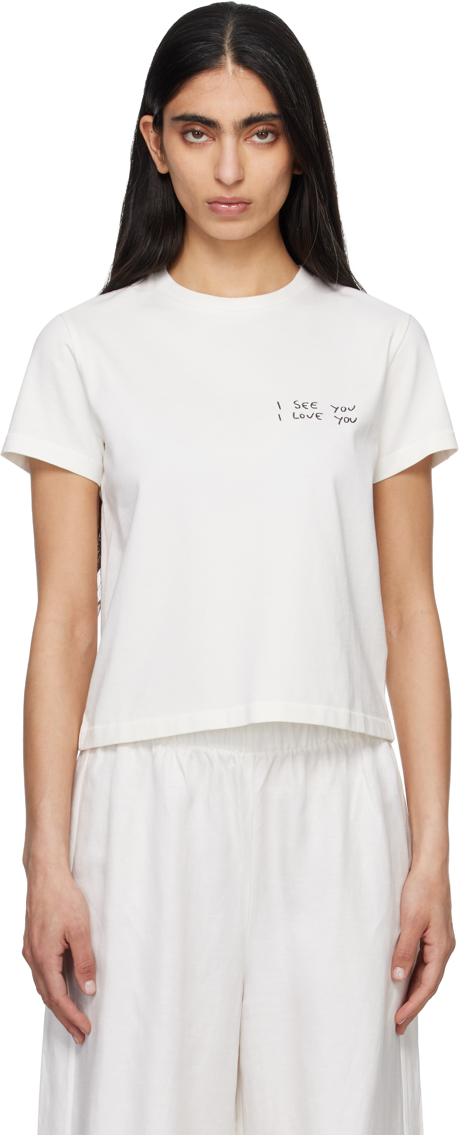 White Shelley 'I See You I Love You' T-shirt