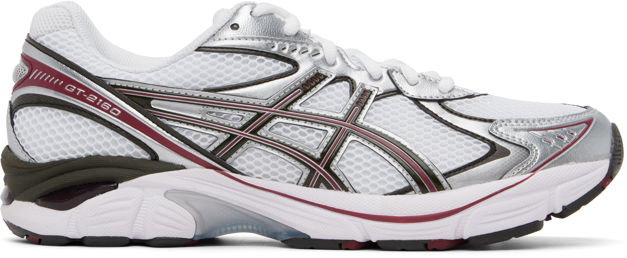  ホワイト/バーガンディ スニーカー ASICSのホワイト＆バーガンディ GT-2160 スニーカーがセール中