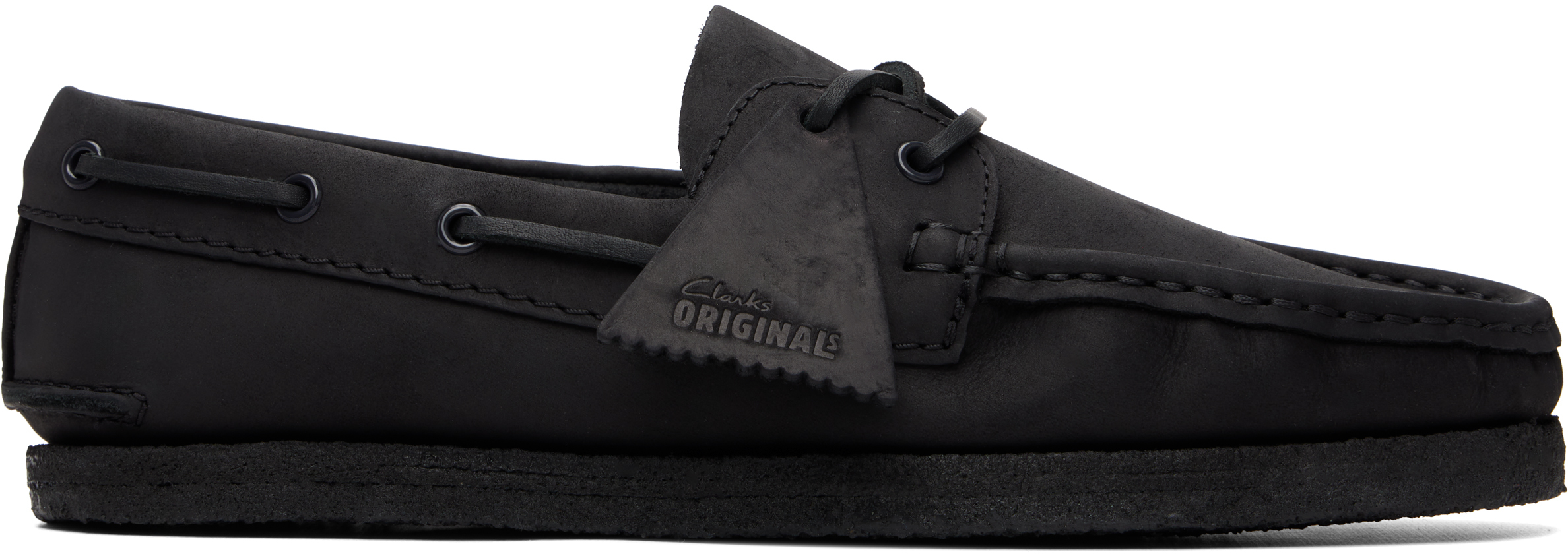 Clarks Originals: ブラック Godney デッキシューズ | SSENSE 日本