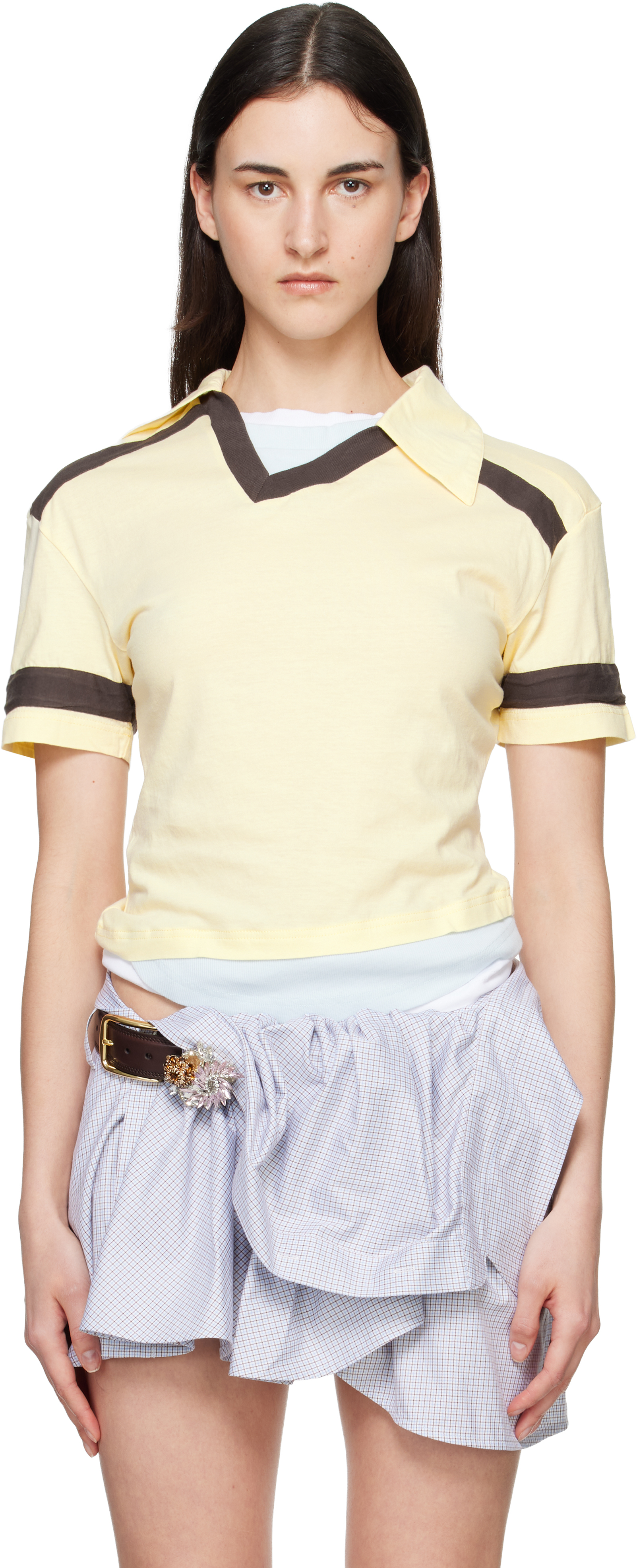August Barron: Yellow Tripple T-shirt | SSENSE