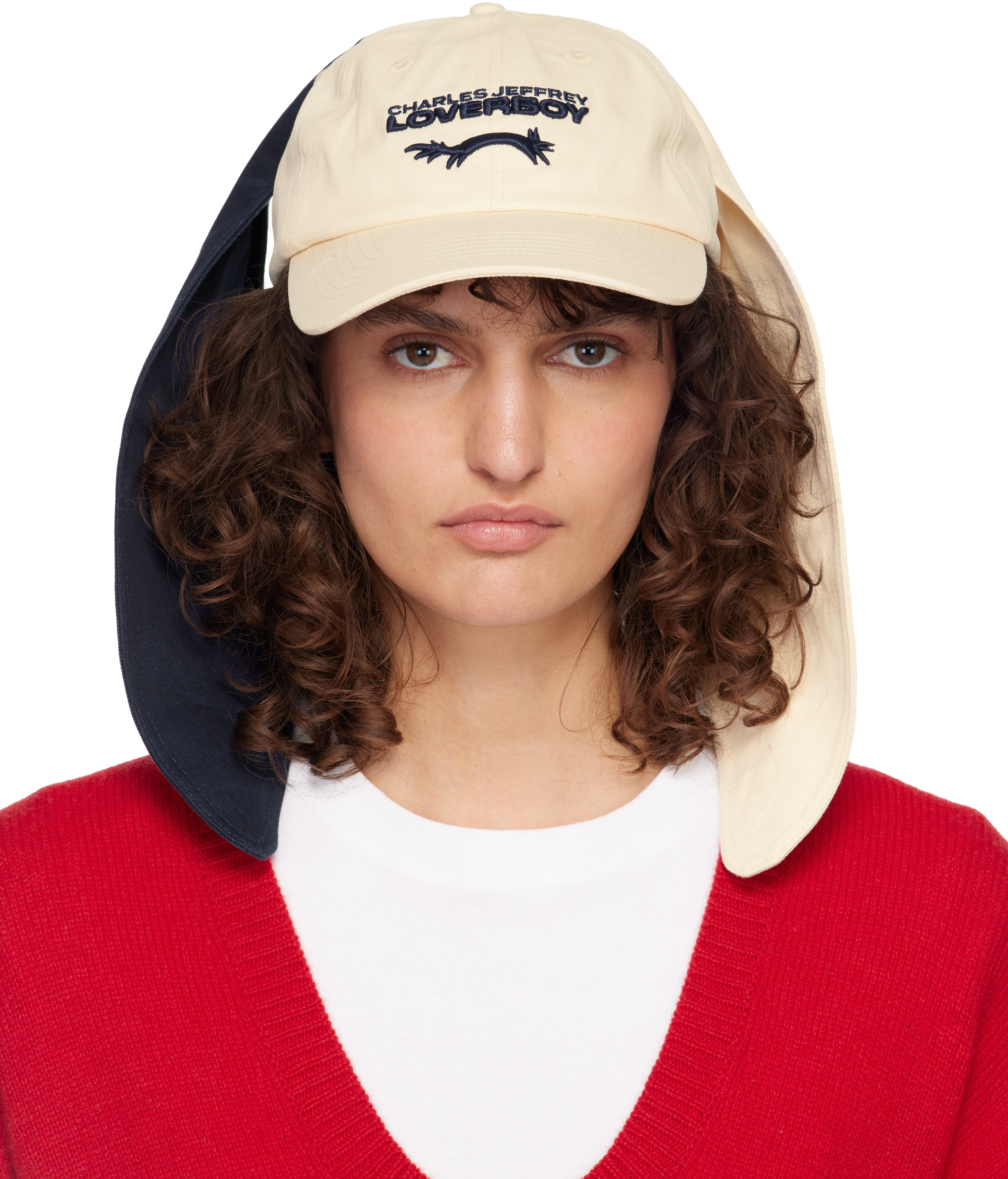 Charles Jeffrey LOVERBOY: Off-White Colour Block Bunny Cap
