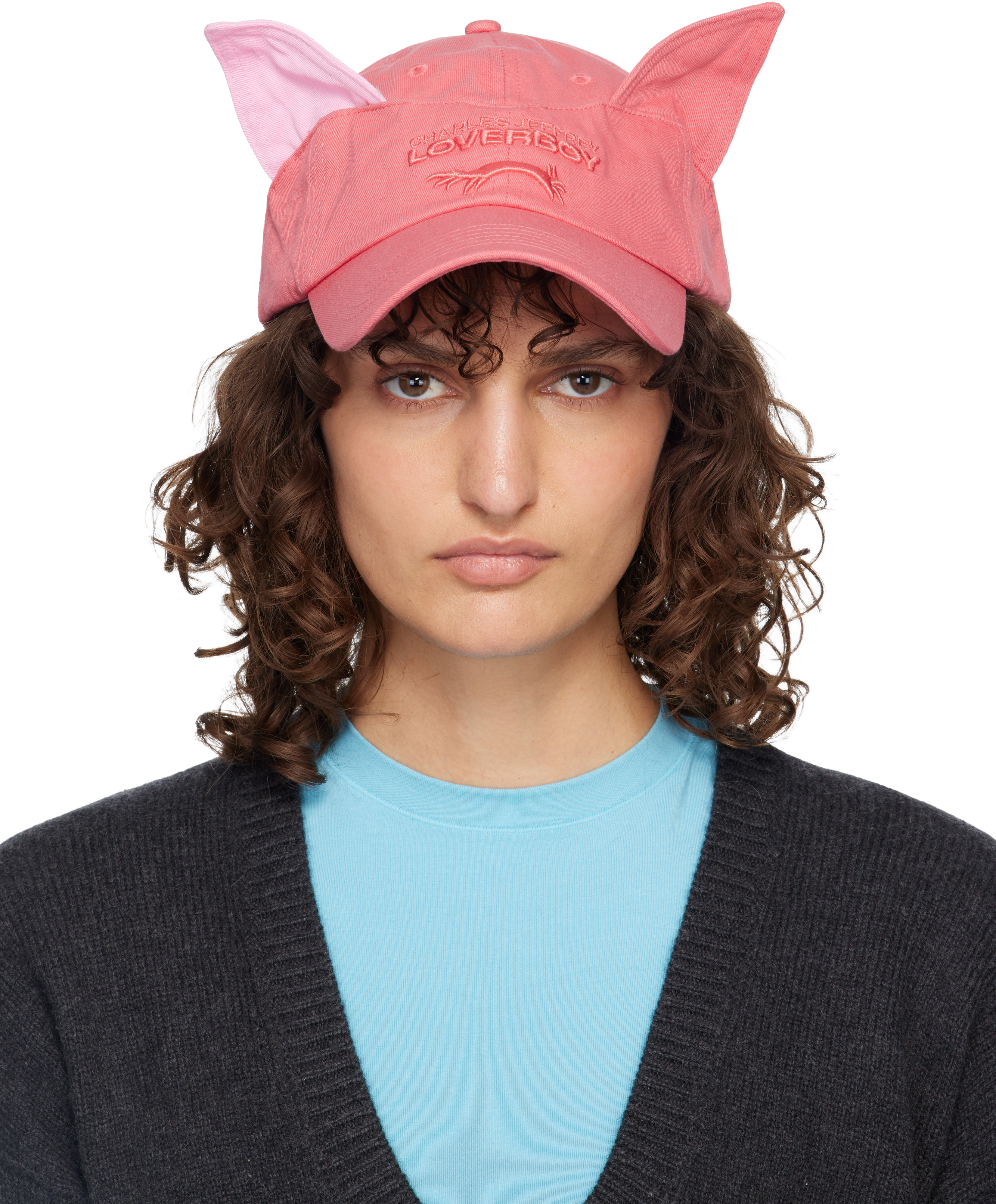 Charles Jeffrey LOVERBOY: Pink Colour Block Ears Exclusive Cap