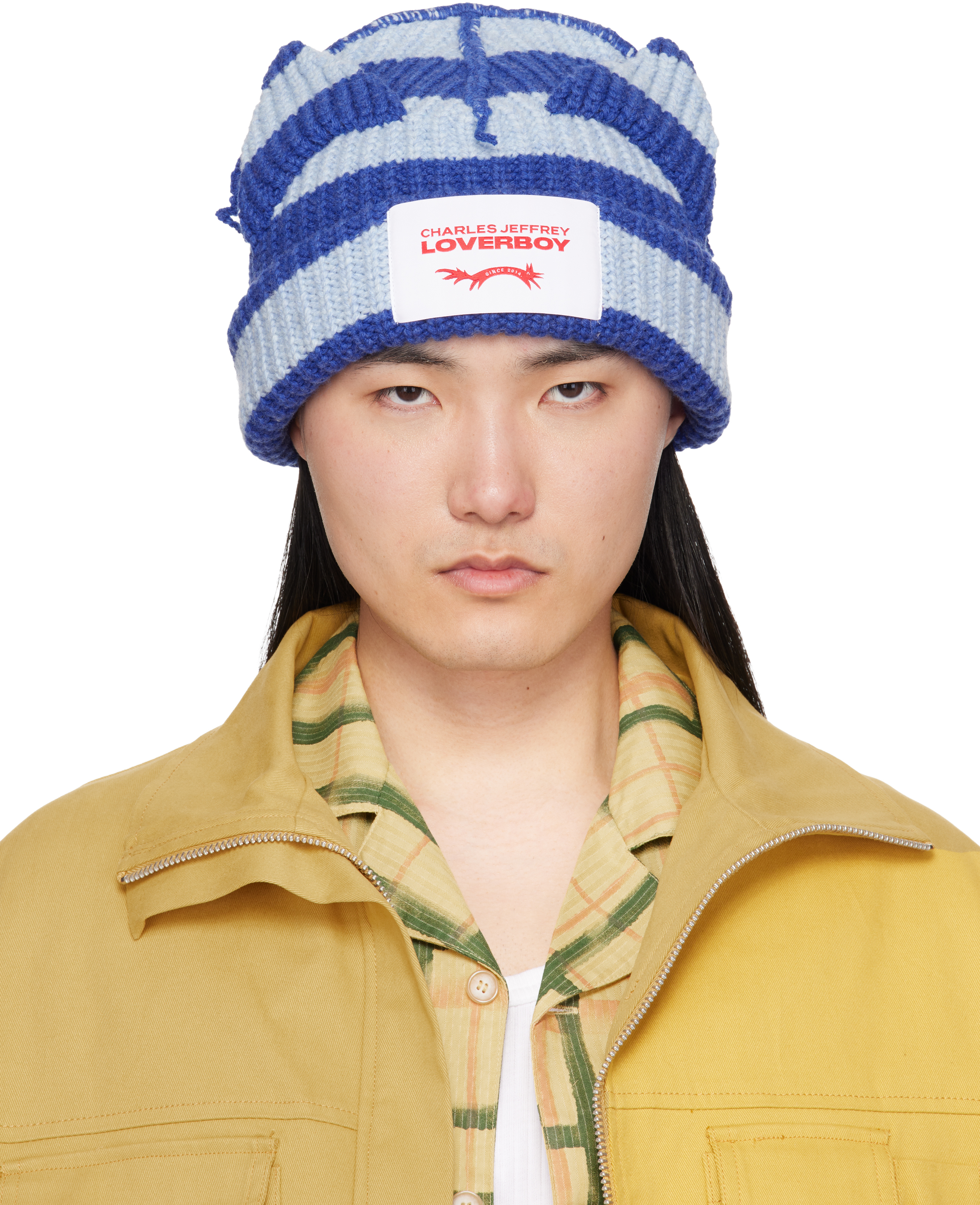 Charles Jeffrey LOVERBOY: ブルー Chunky Ears ビーニー | SSENSE 日本
