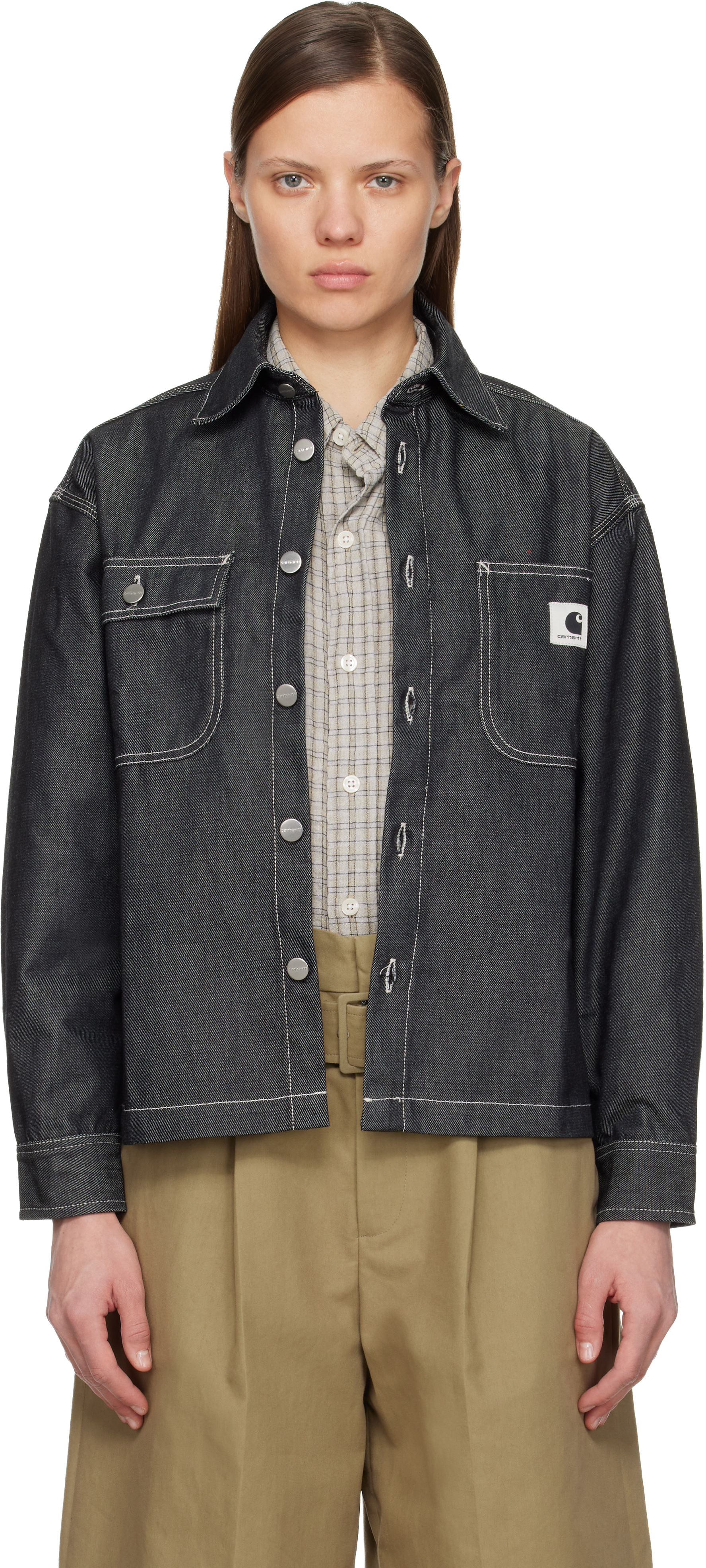 Carhartt Gray Louis Denim Jacket In Black