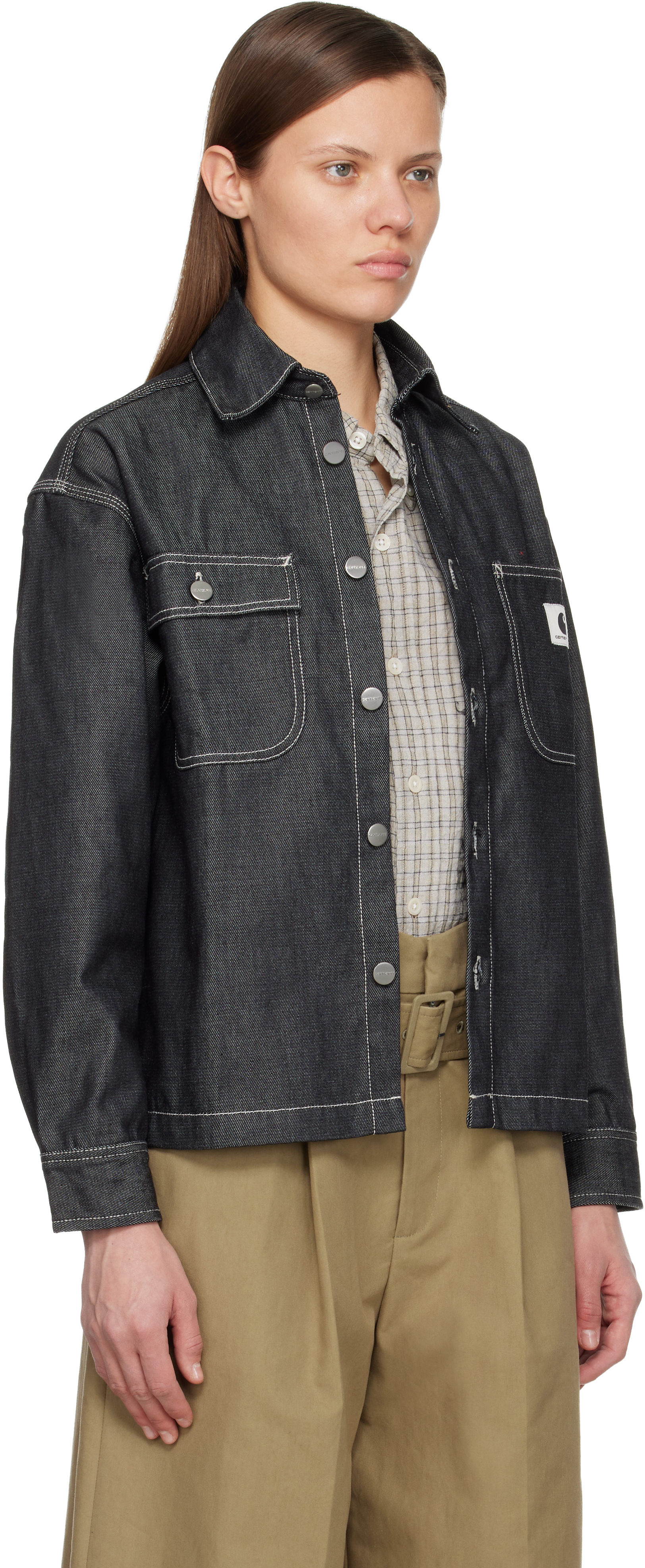 Carhartt Gray Louis Denim Jacket In Black