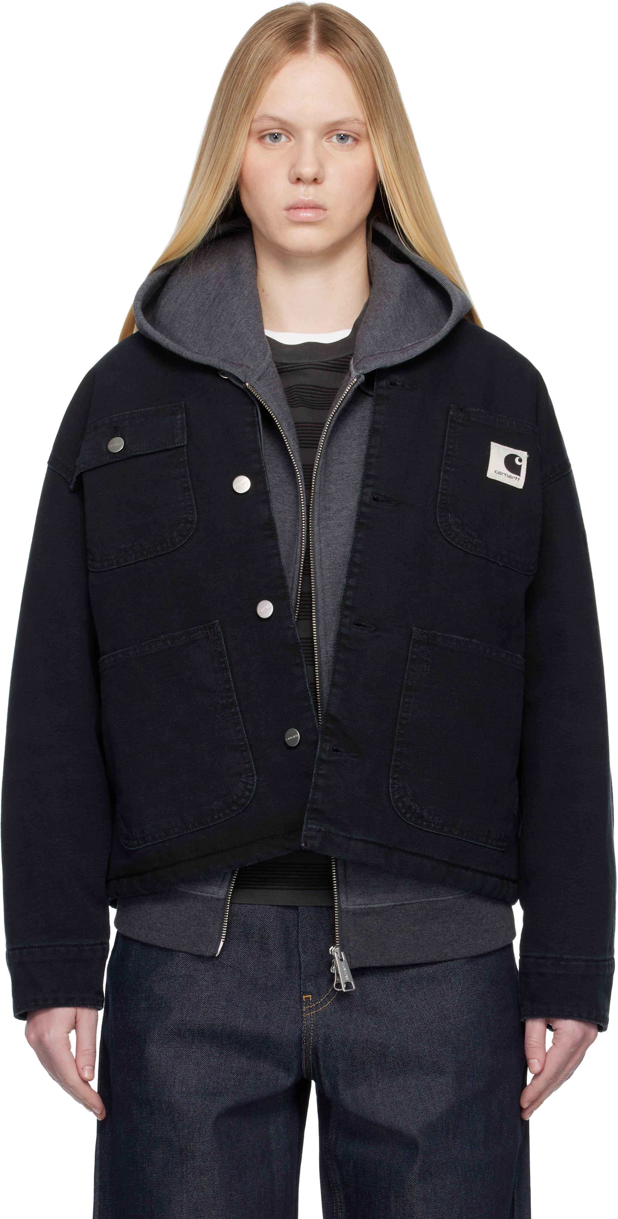 Carhartt Work In Progress: Black OG Michigan Chore Jacket | SSENSE
