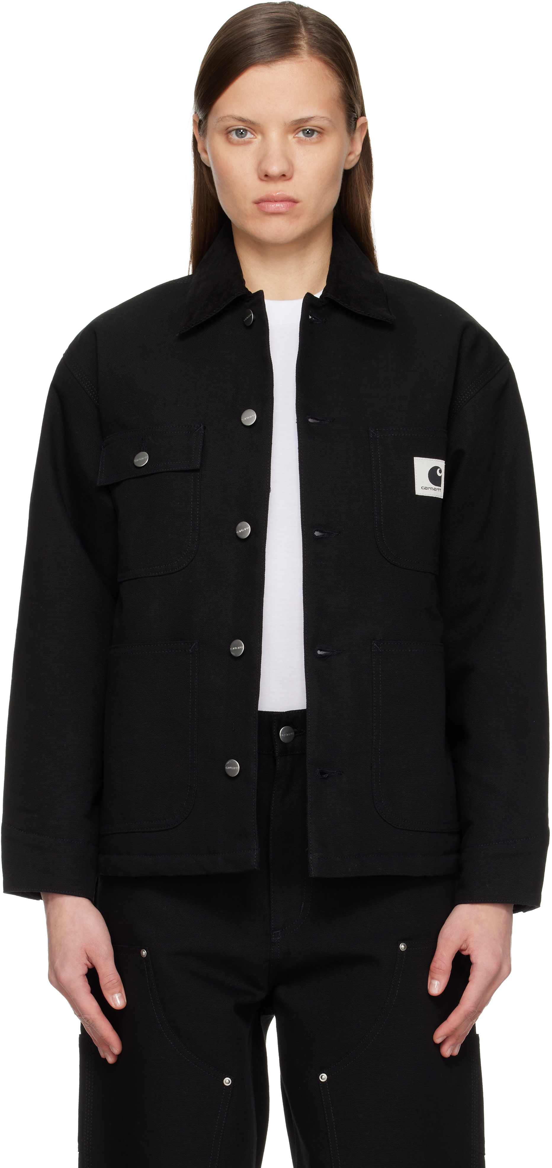 Carhartt Work In Progress: Black OG Michigan Chore Jacket | SSENSE