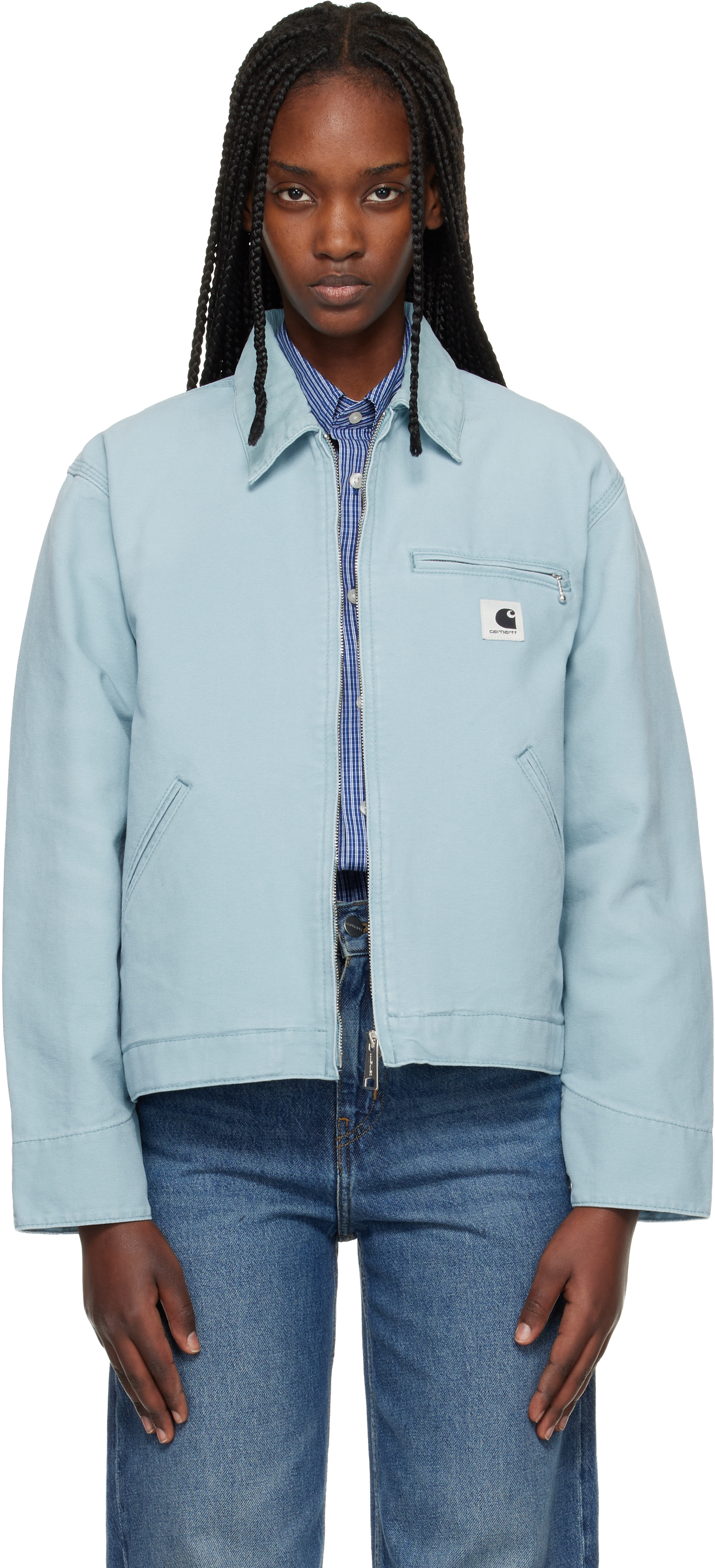 Blue OG Detroit Jacket by Carhartt Work In Progress on Sale