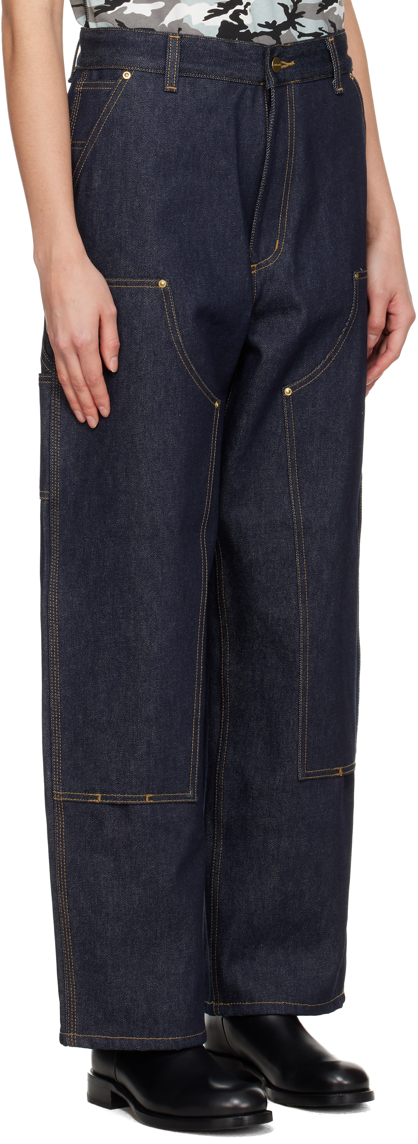 Carhartt Blue Denim Brandon Double Knee Jeans In Blue