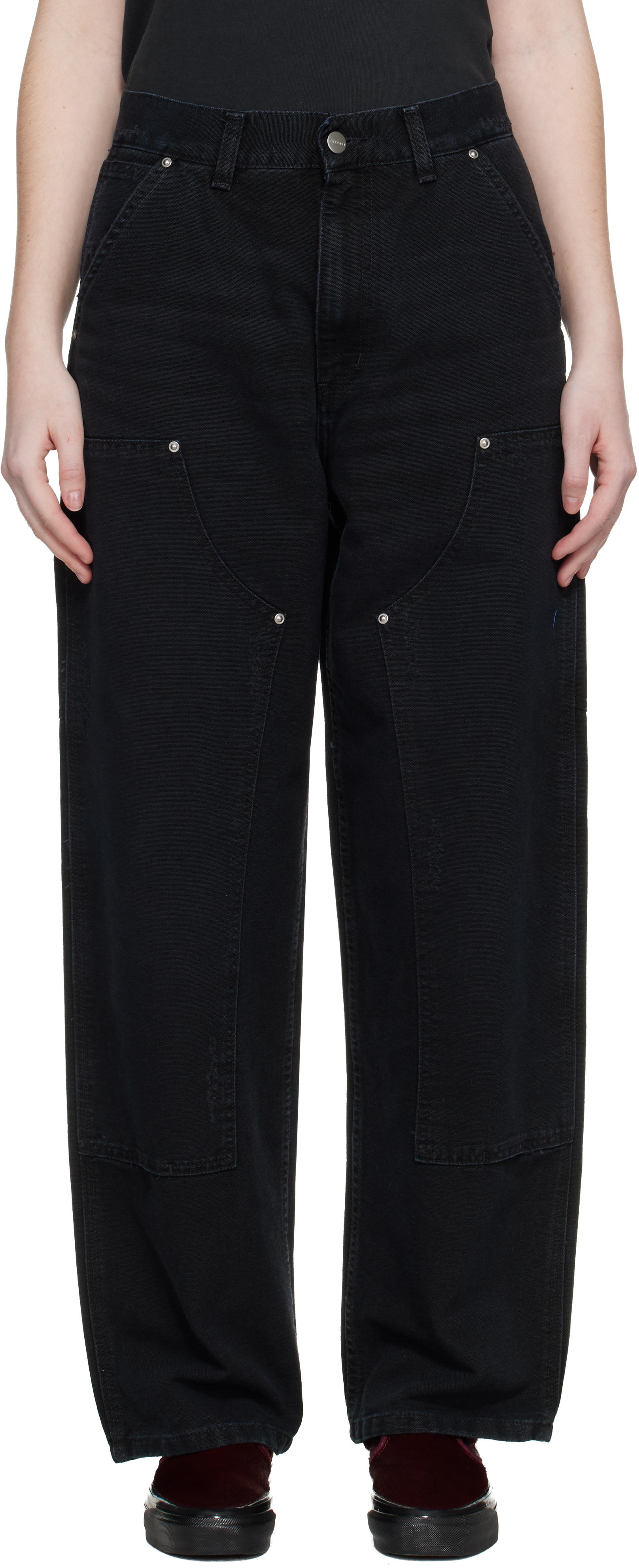 Carhartt Work In Progressのブラック Brandon ダブルニー トラウザー