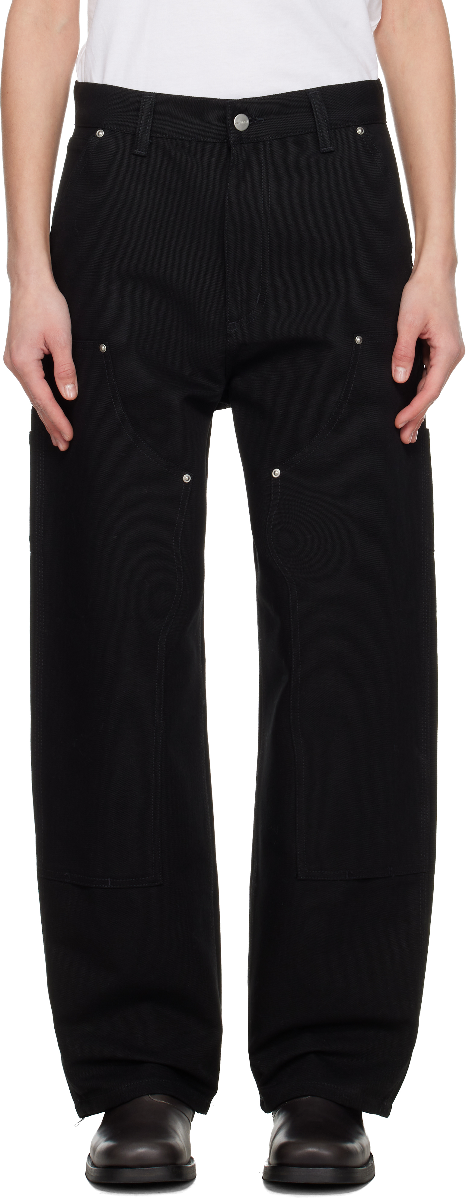 Black Brandon Double Knee Jeans by Carhartt Work In Progress on Sale