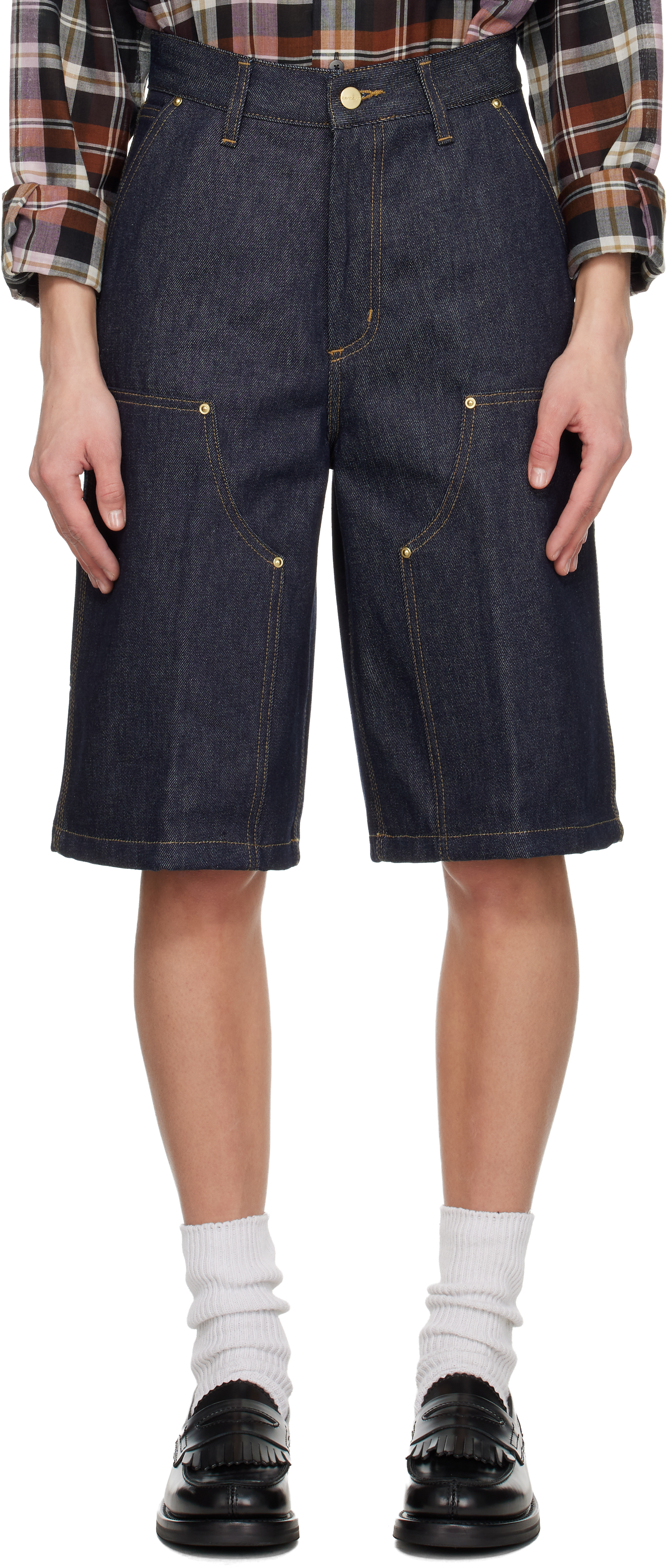 Carhartt Blue Nixon Double Knee Denim Shorts