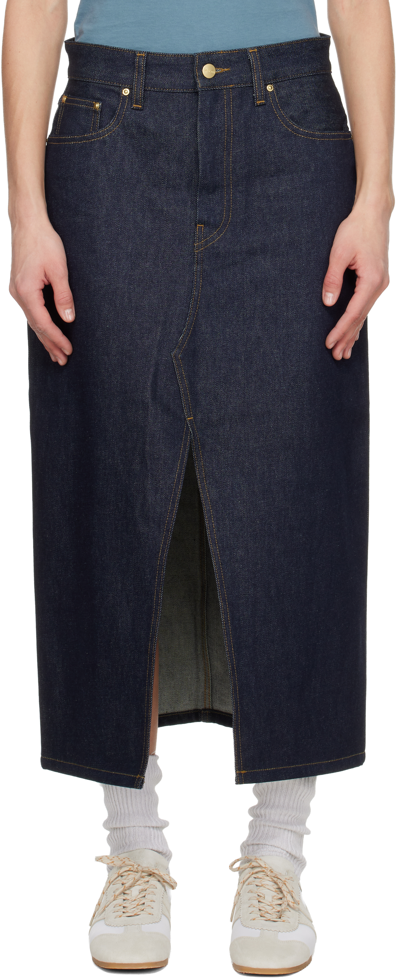 Carhartt Blue Brandon Denim Midi Skirt