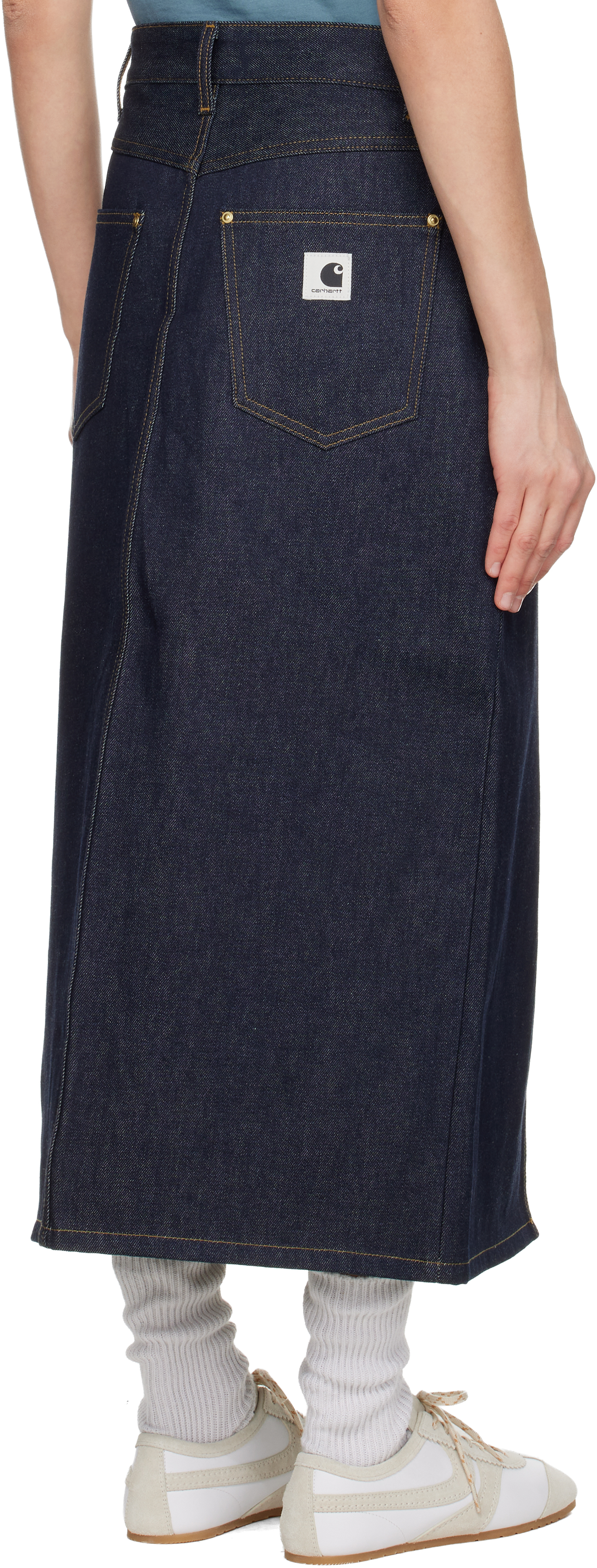 Carhartt Blue Brandon Denim Midi Skirt In Blue