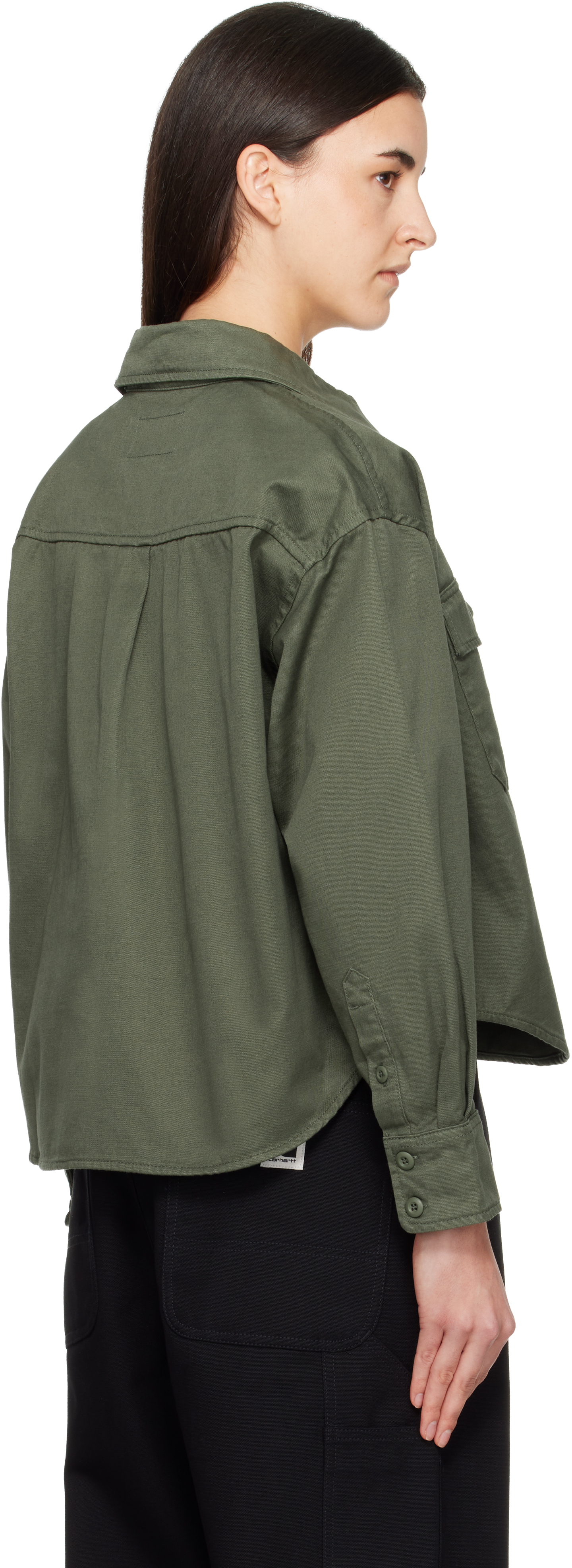 Carhartt Jacket Opuntia With Collared Design And Pockets In Green