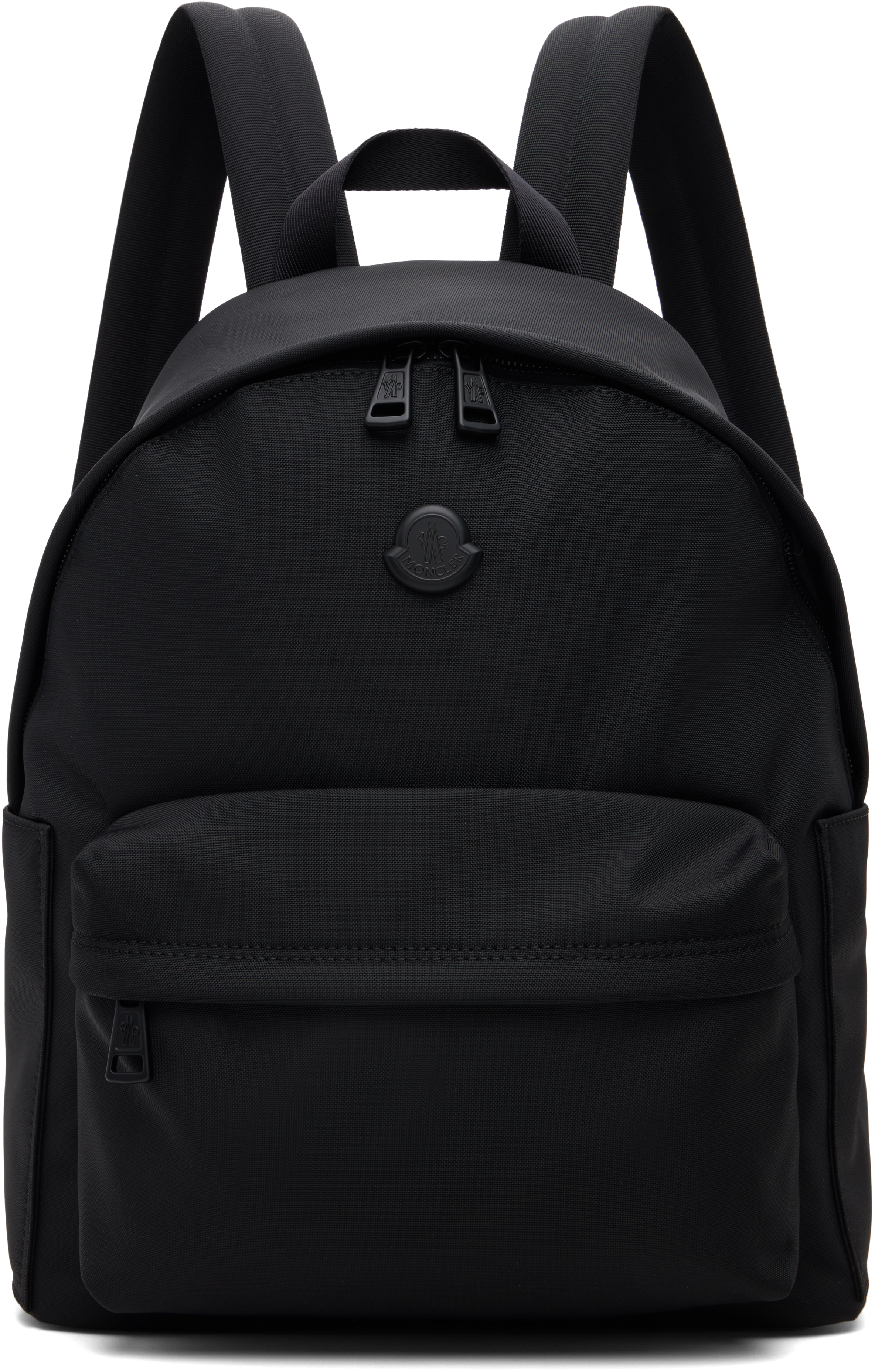 Moncler: Black New Pierrick Metal Logo Backpack | SSENSE