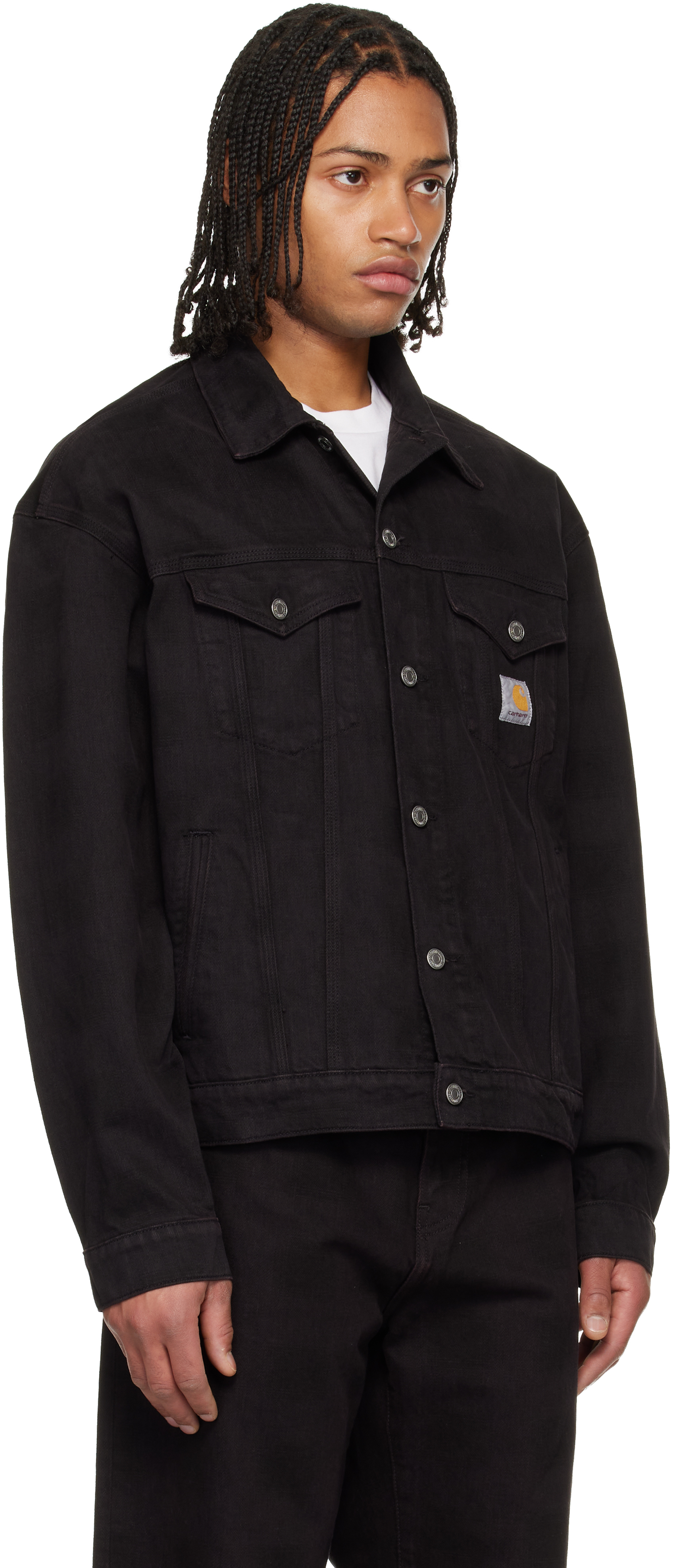Carhartt Work In Progress Everson Denim Trucker Jacket In Black