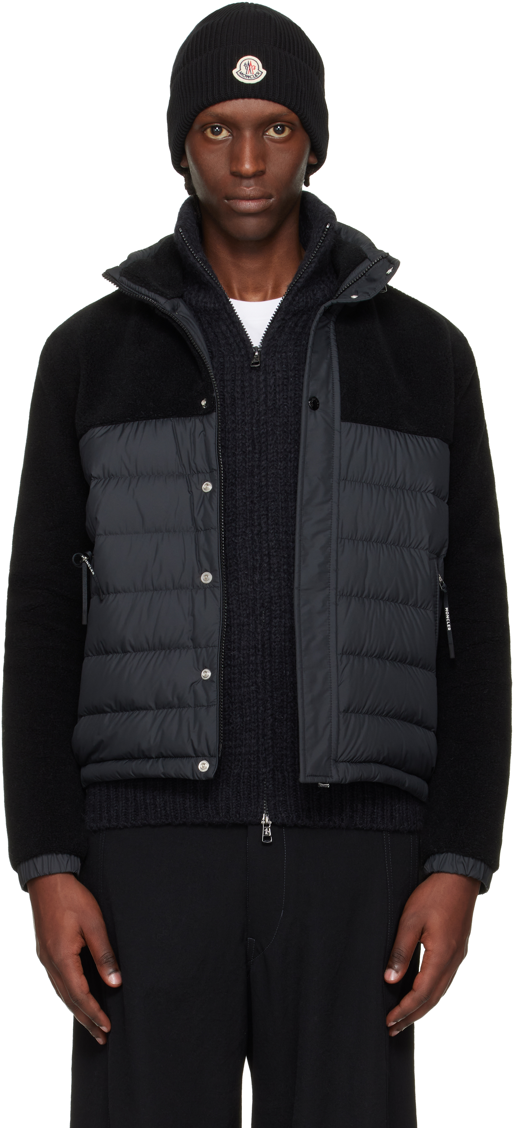 Moncler: ブラック Mistral Teddy ショート ダウンジャケット | SSENSE