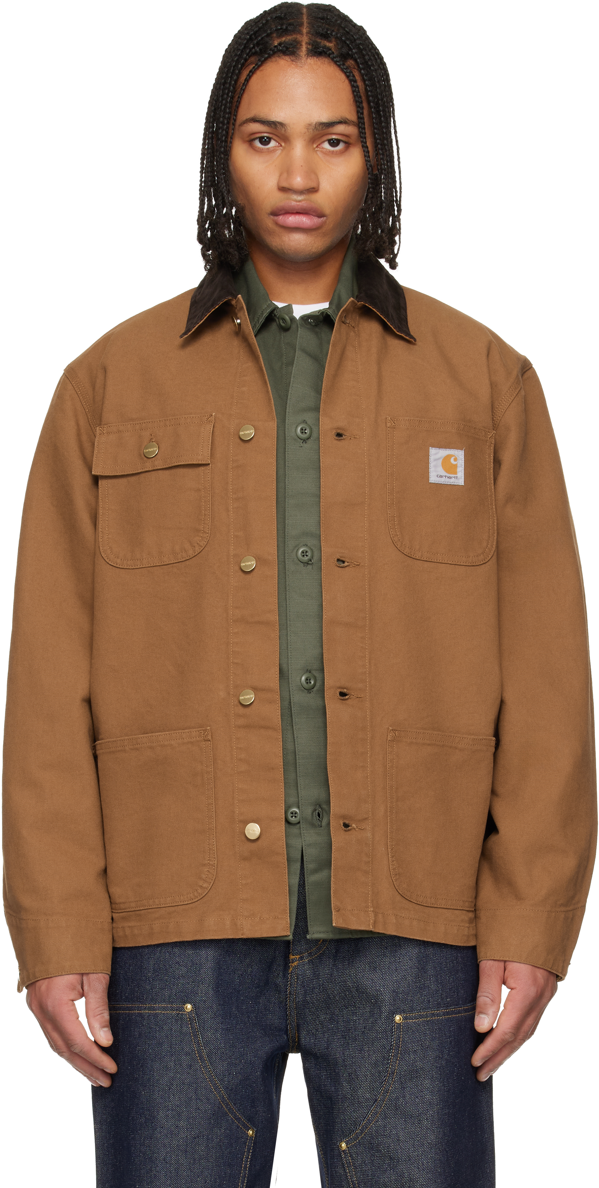 Carhartt Work In Progress: Tan Michigan Jacket | SSENSE
