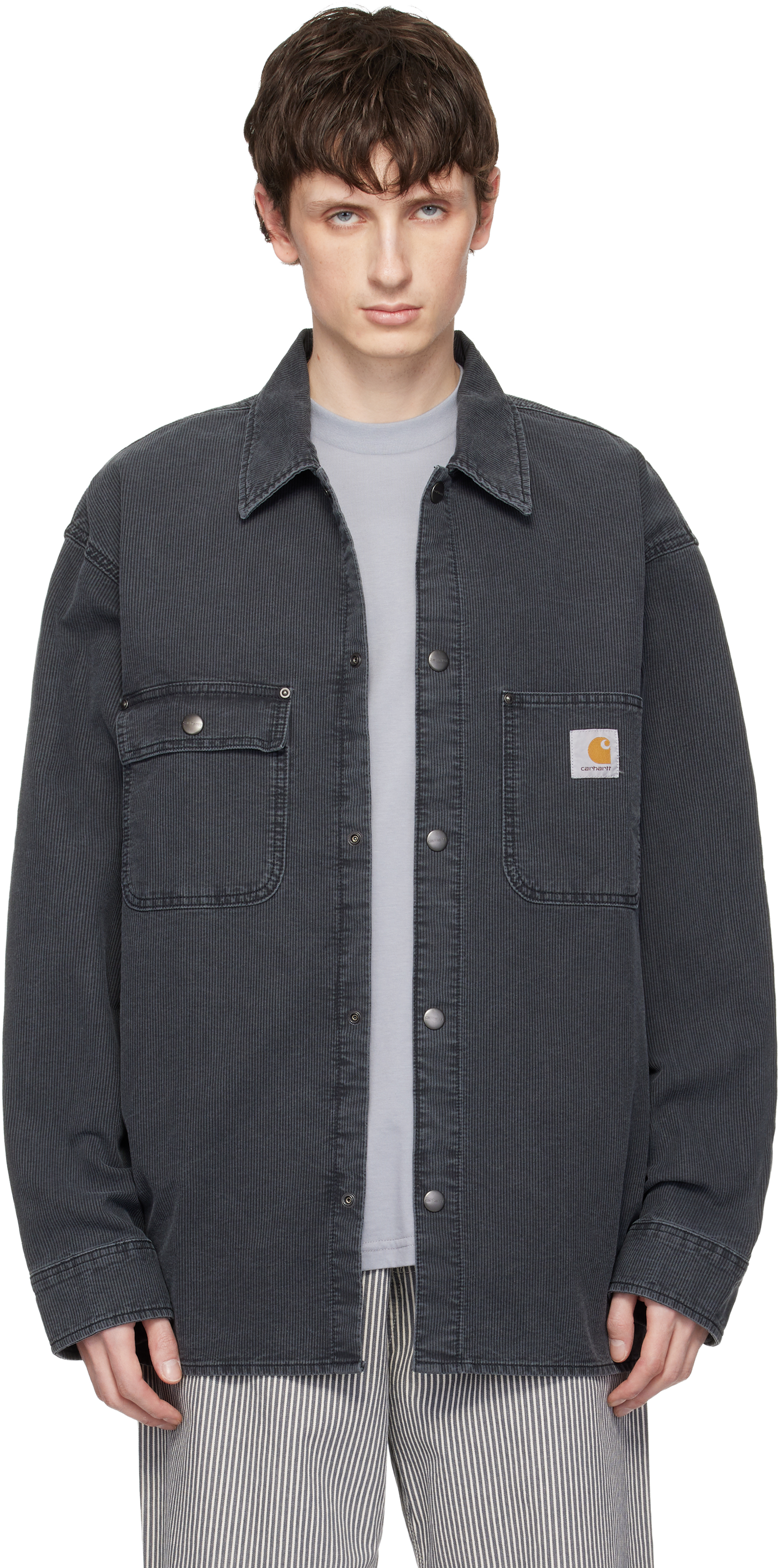 Gray Parrish Corduroy Overshirt by Carhartt Work In Progress on Sale