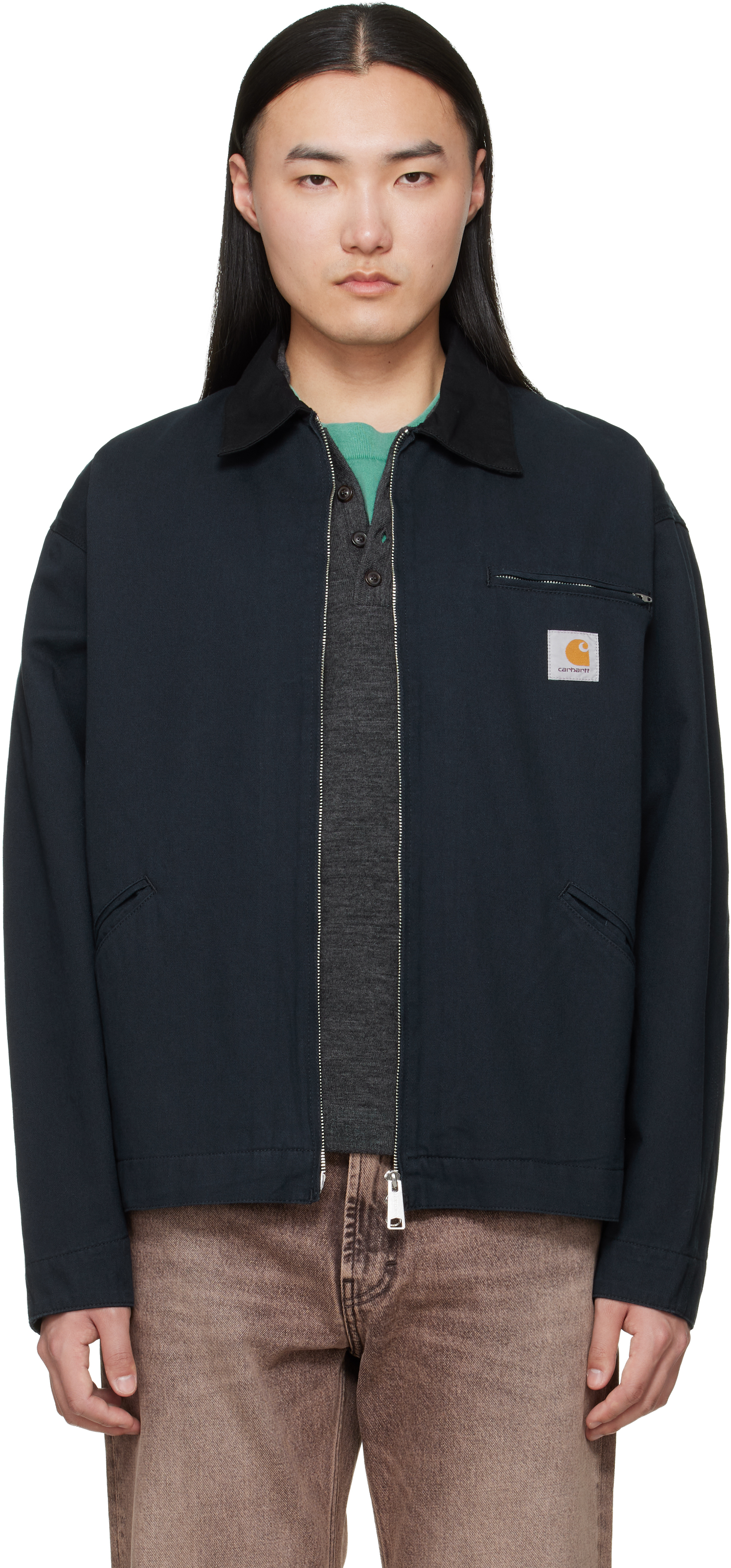 Navy OG Detroit Jacket by Carhartt Work In Progress on Sale