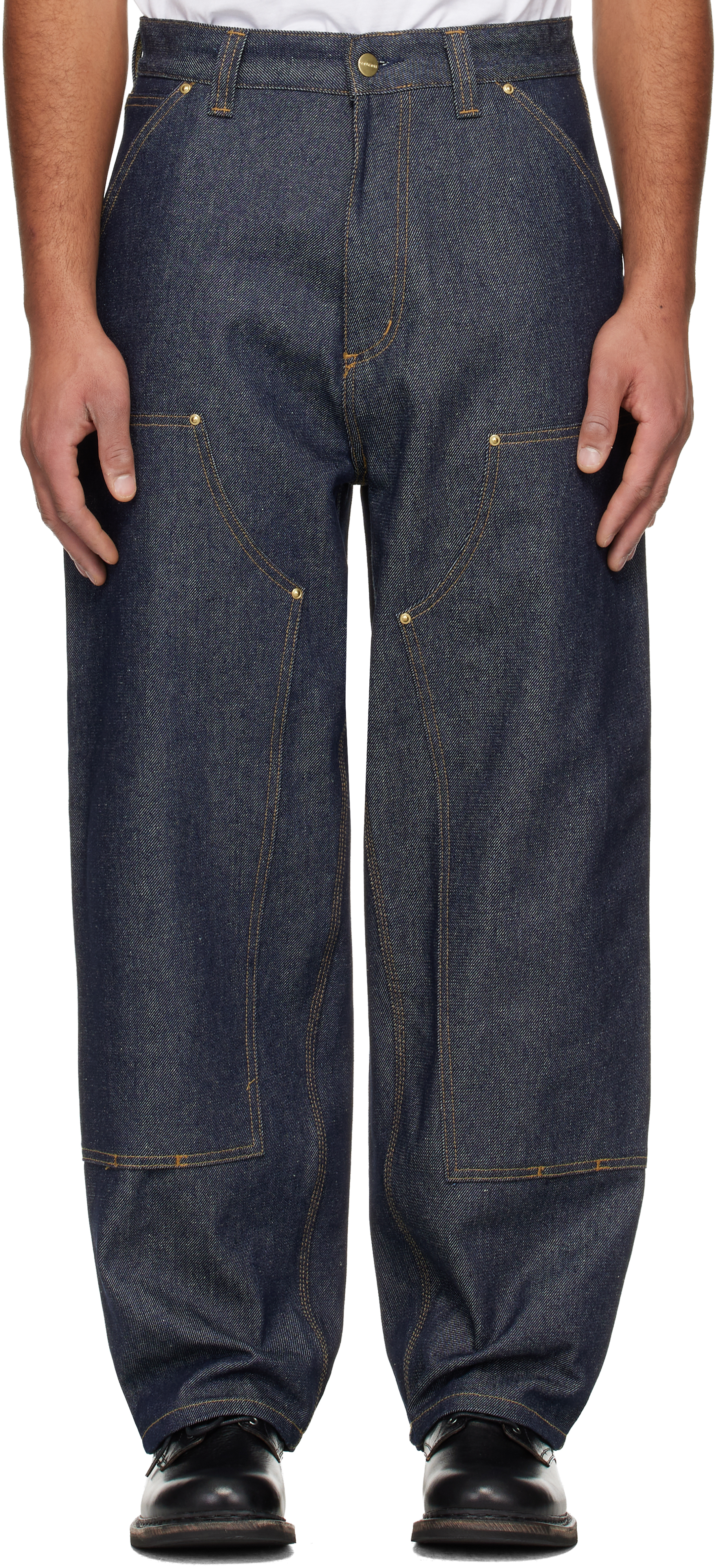 Carhartt Work In Progress: Blue OG Double Knee Jeans | SSENSE
