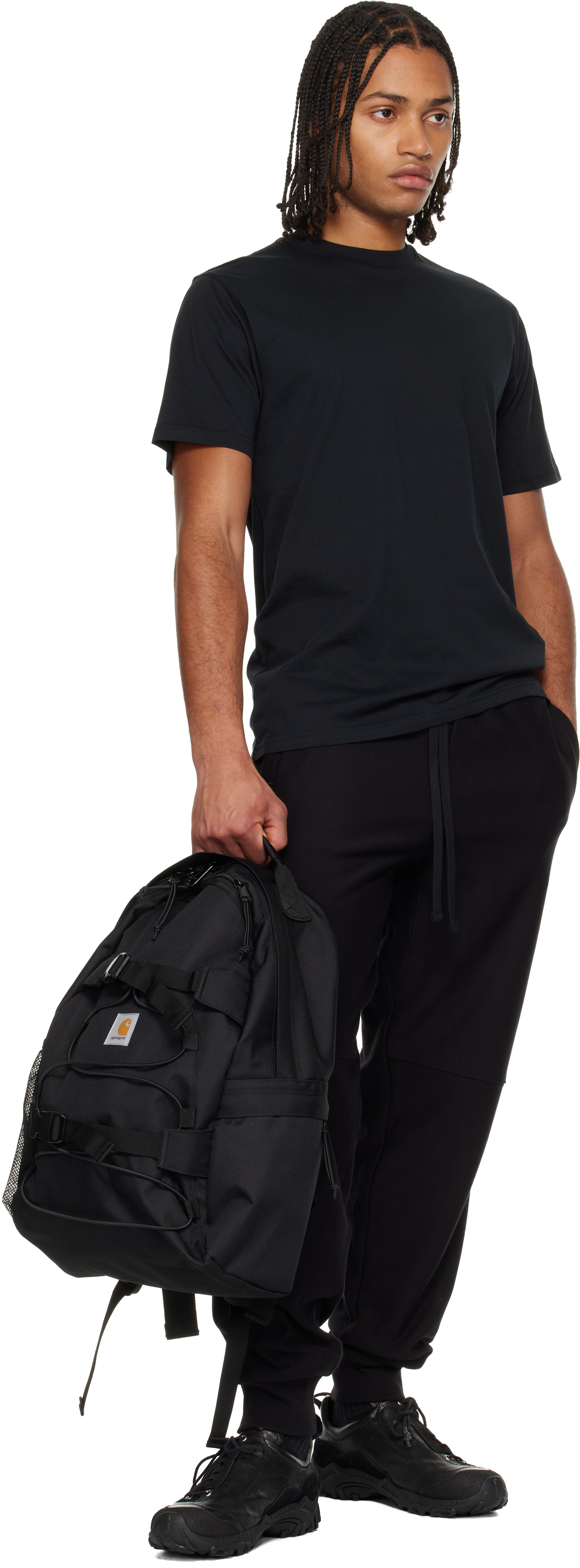 Carhartt Black American Script Jogging Sweatpants In Multi