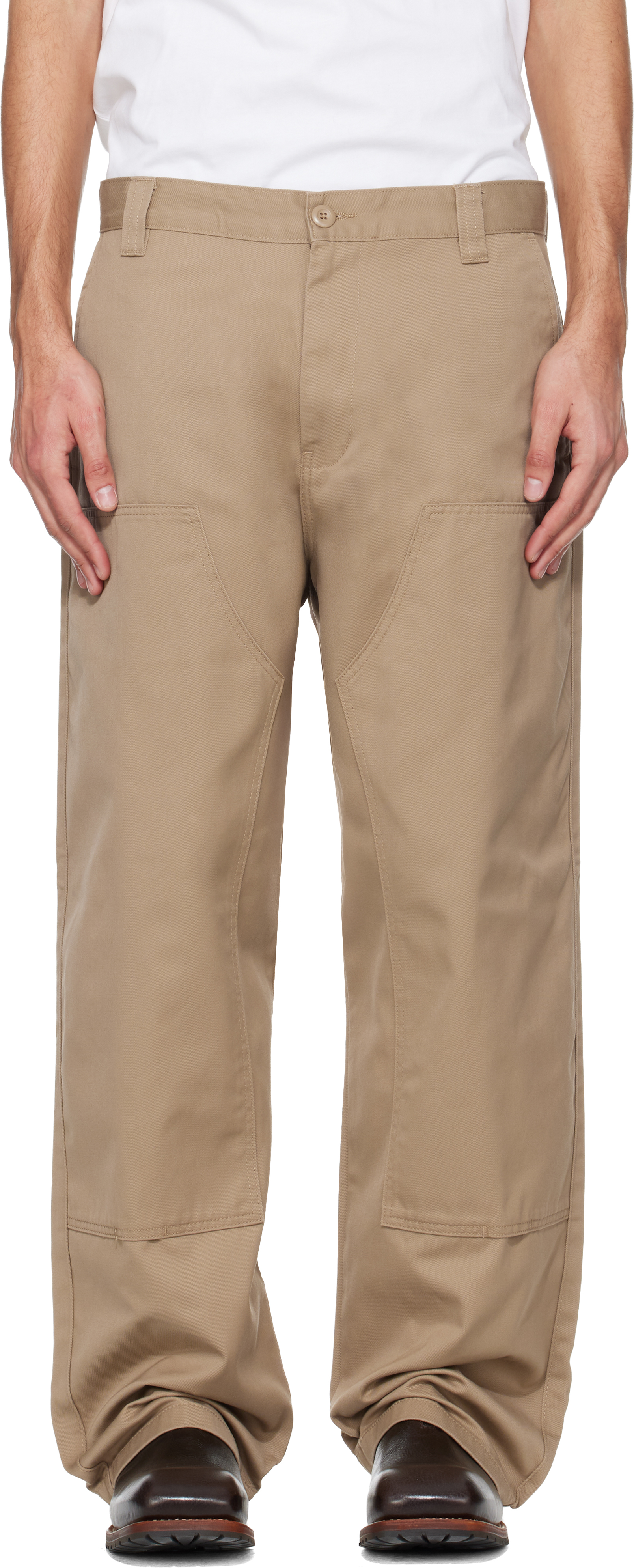 Tan Brady Double Knee Chino Trousers by Carhartt Work In Progress
