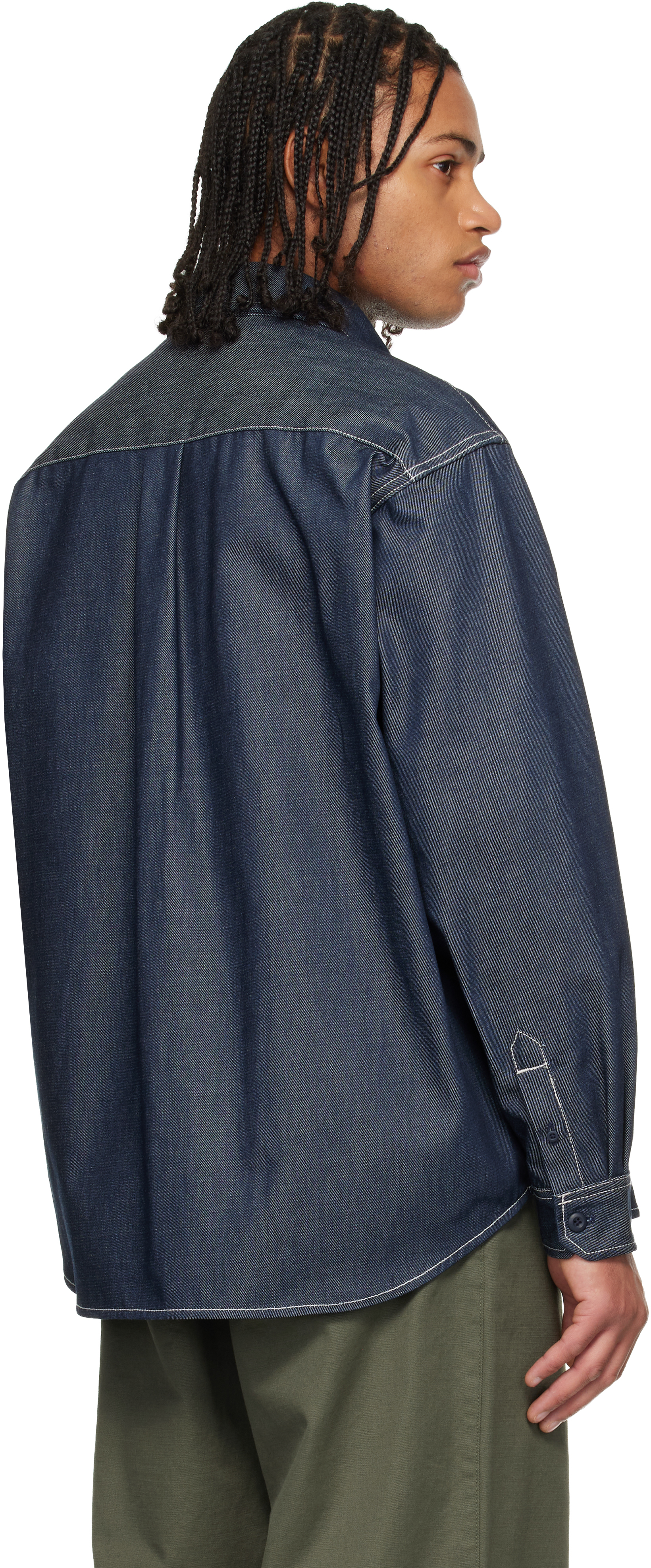 Carhartt Blue Tigan Denim Overshirt In Animal Print