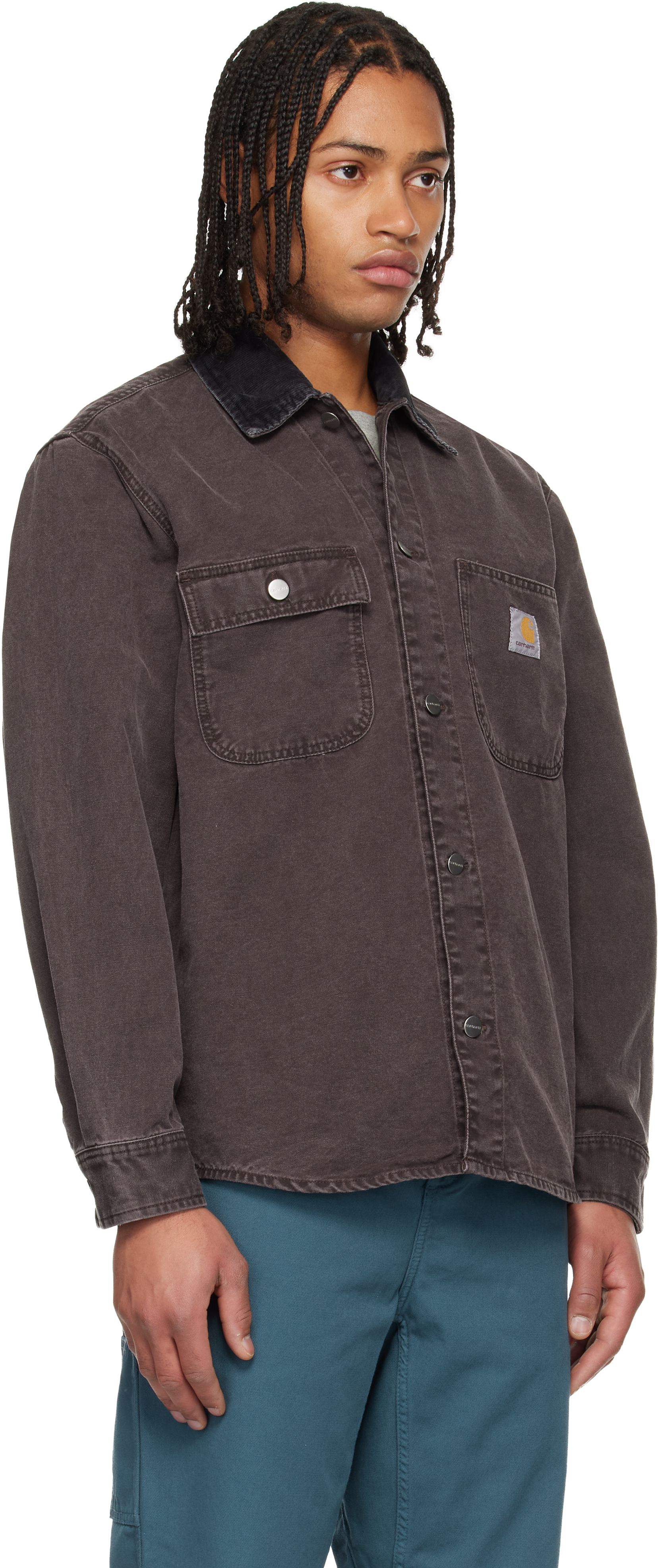 Carhartt Purple Mitch Overshirt In Brown