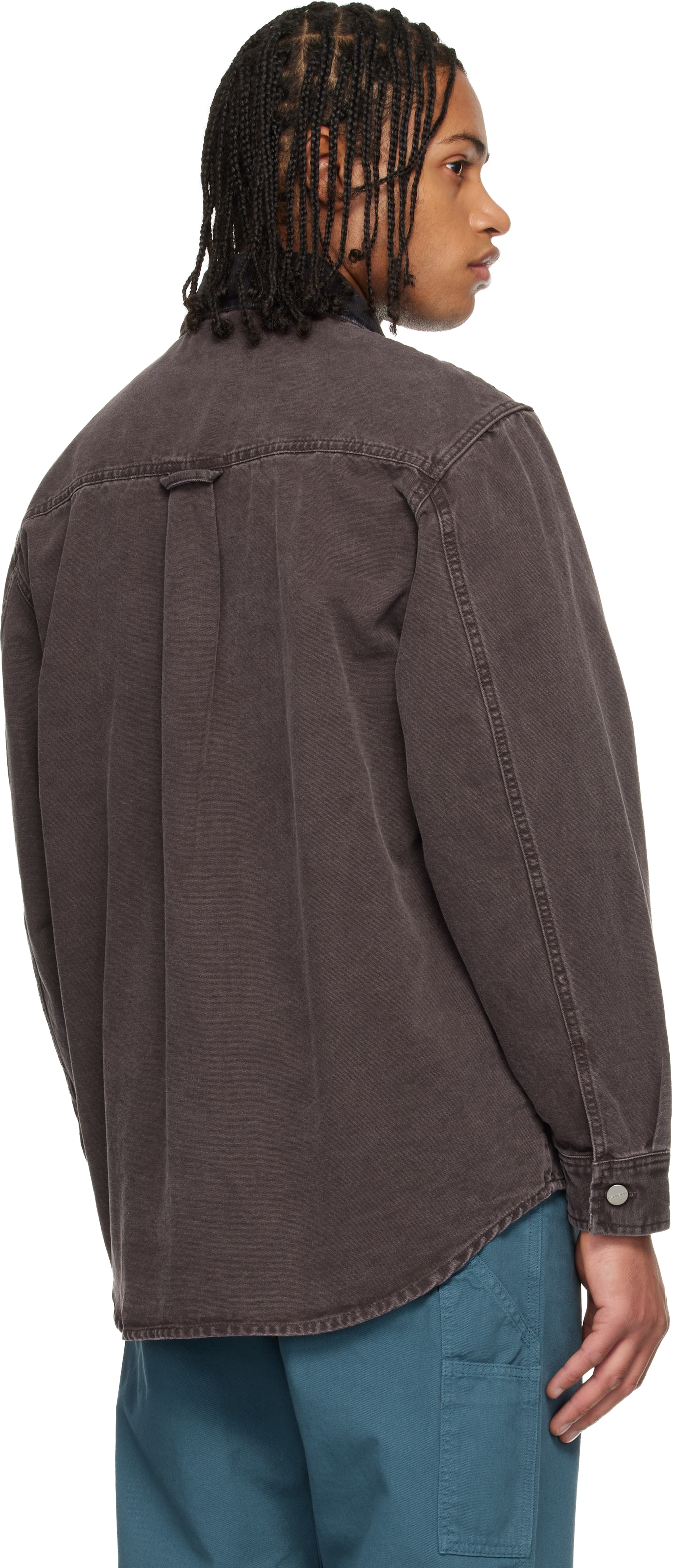 Carhartt Purple Mitch Overshirt In Brown