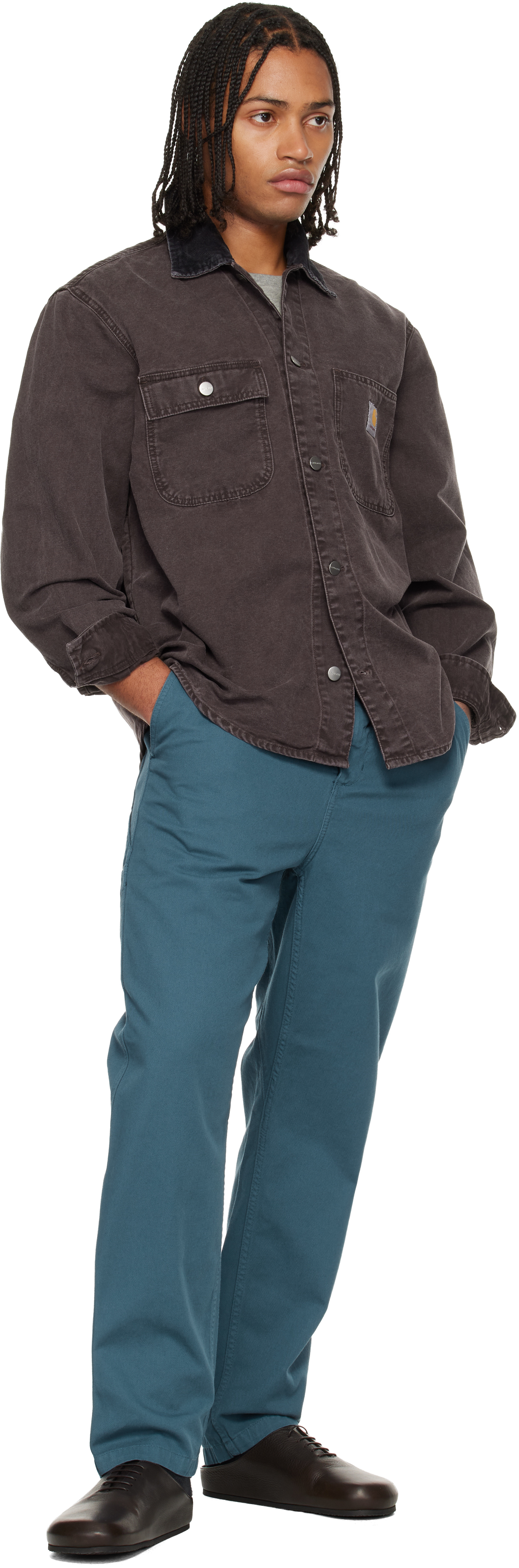 Carhartt Purple Mitch Overshirt In Brown