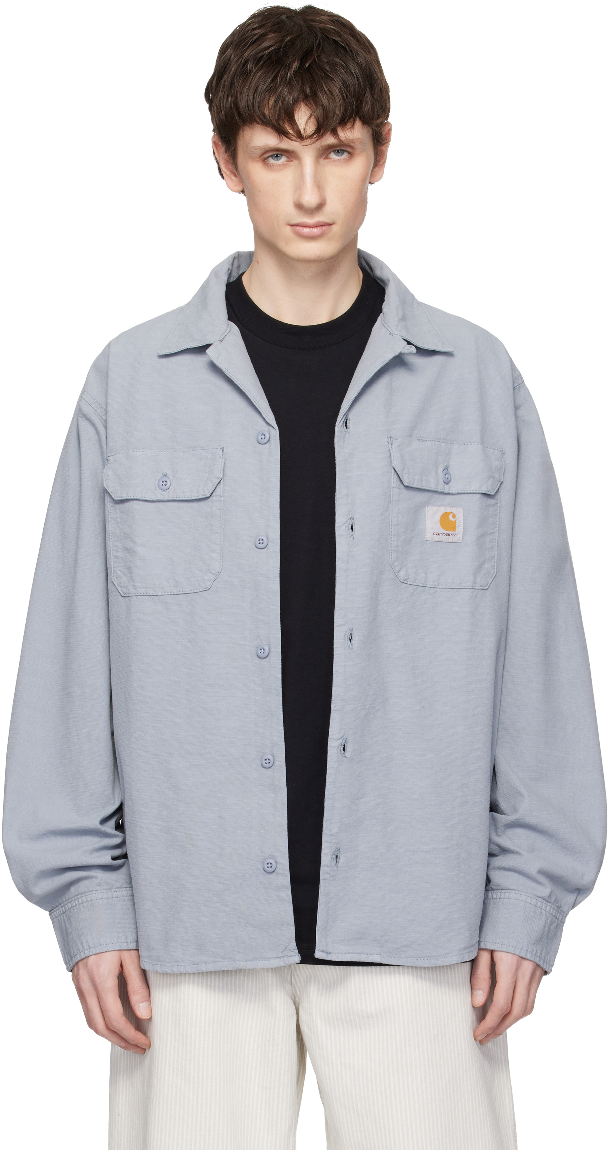 Blue L/S Kelsey Shirt by Carhartt Work In Progress on Sale
