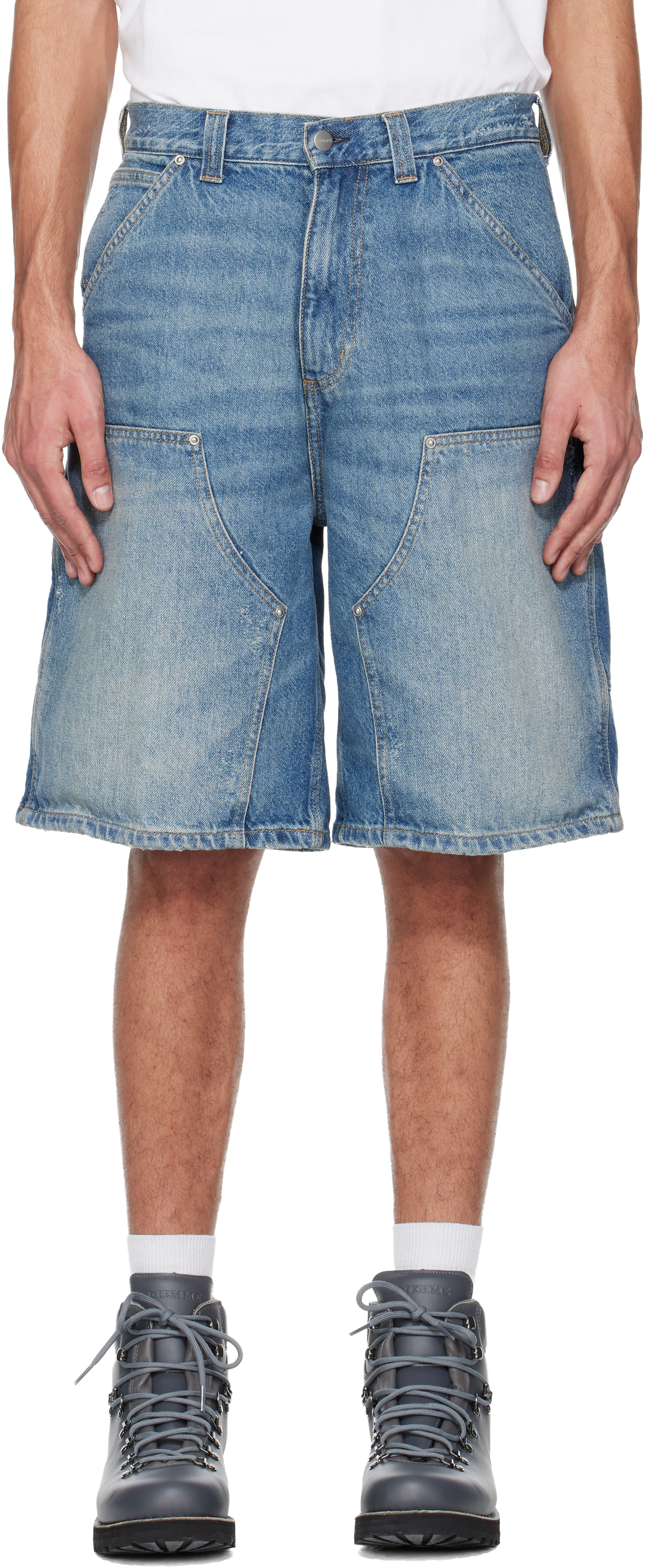 Carhartt Work In Progress: Blue OG Aden Double Knee Denim Shorts