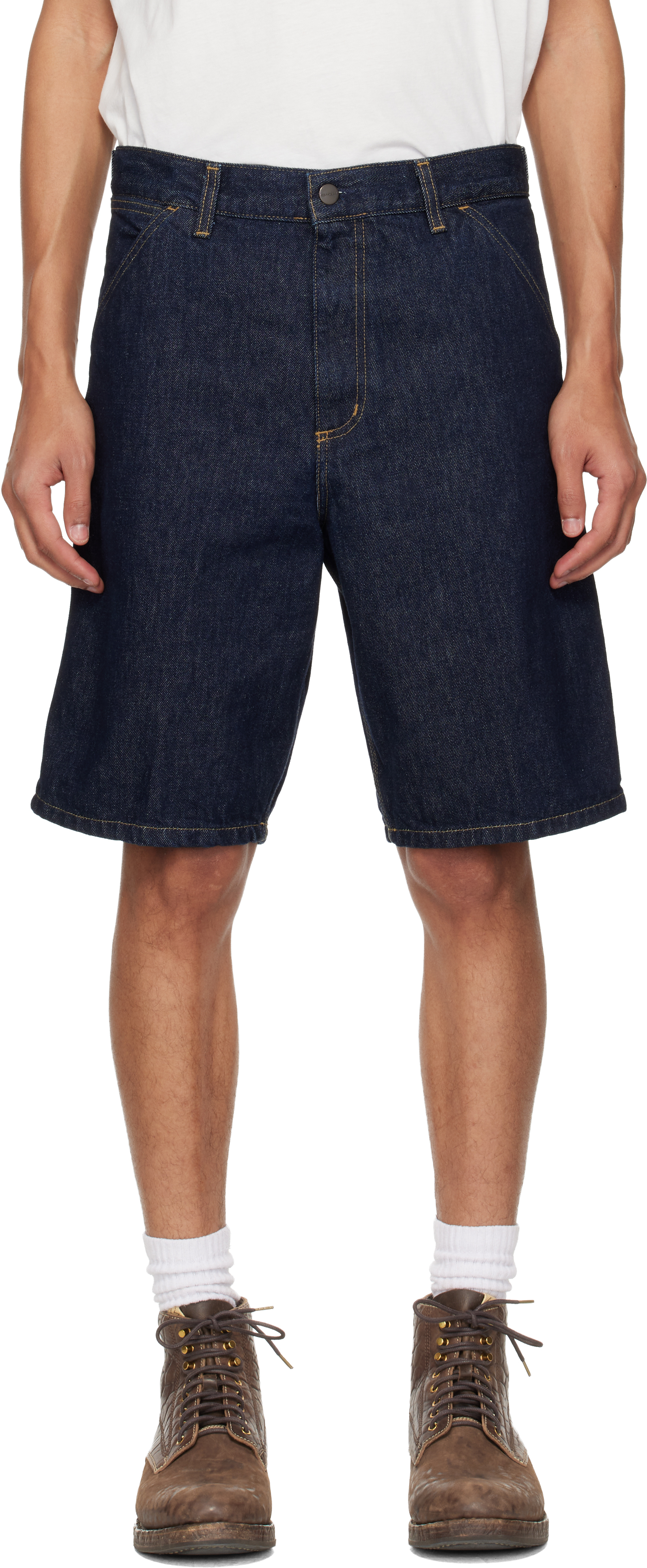 Carhartt Work In Progressのブルー Single Knee デニムショートパンツ