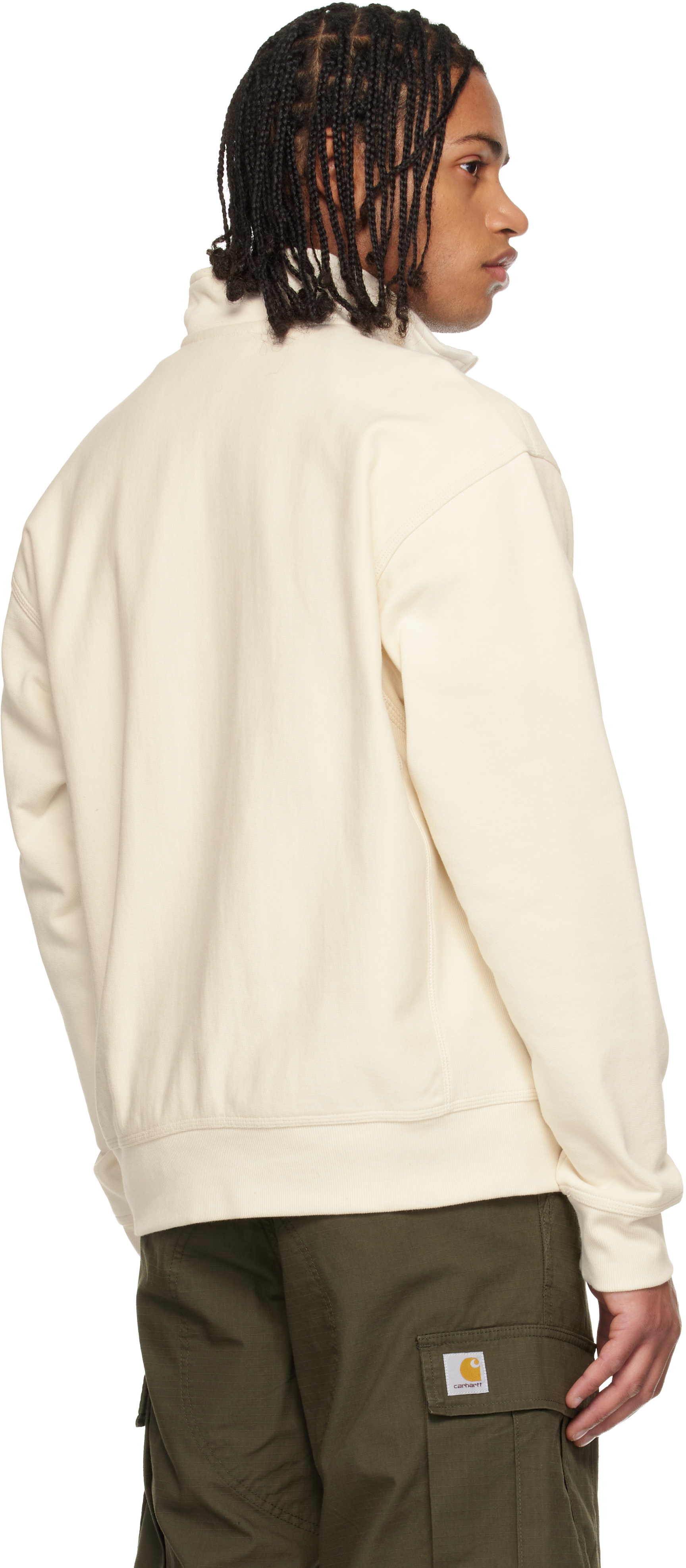 Carhartt Off-white Half Zip American Script Sweatshirt